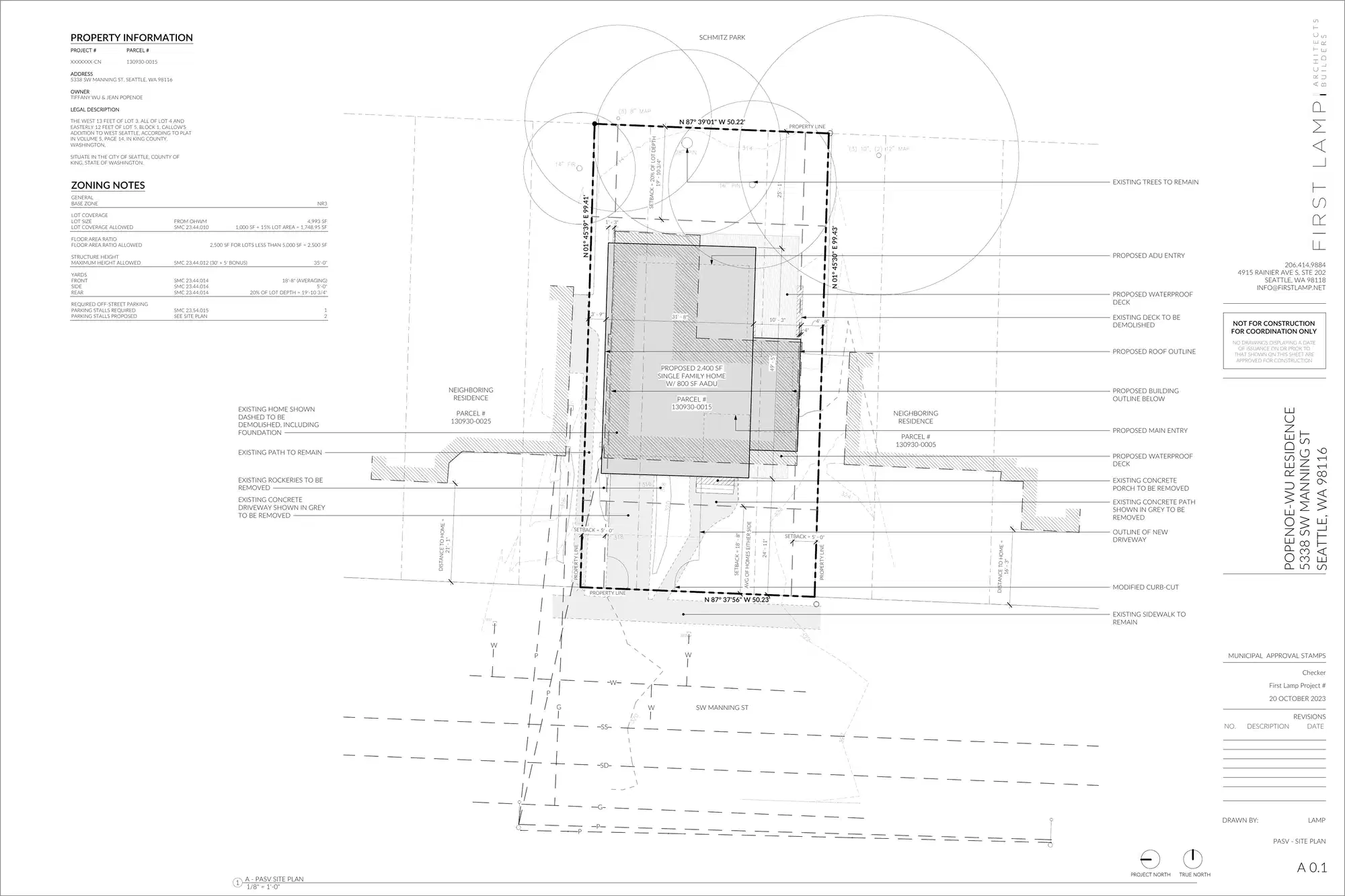Site plan for 5338 SW Manning St