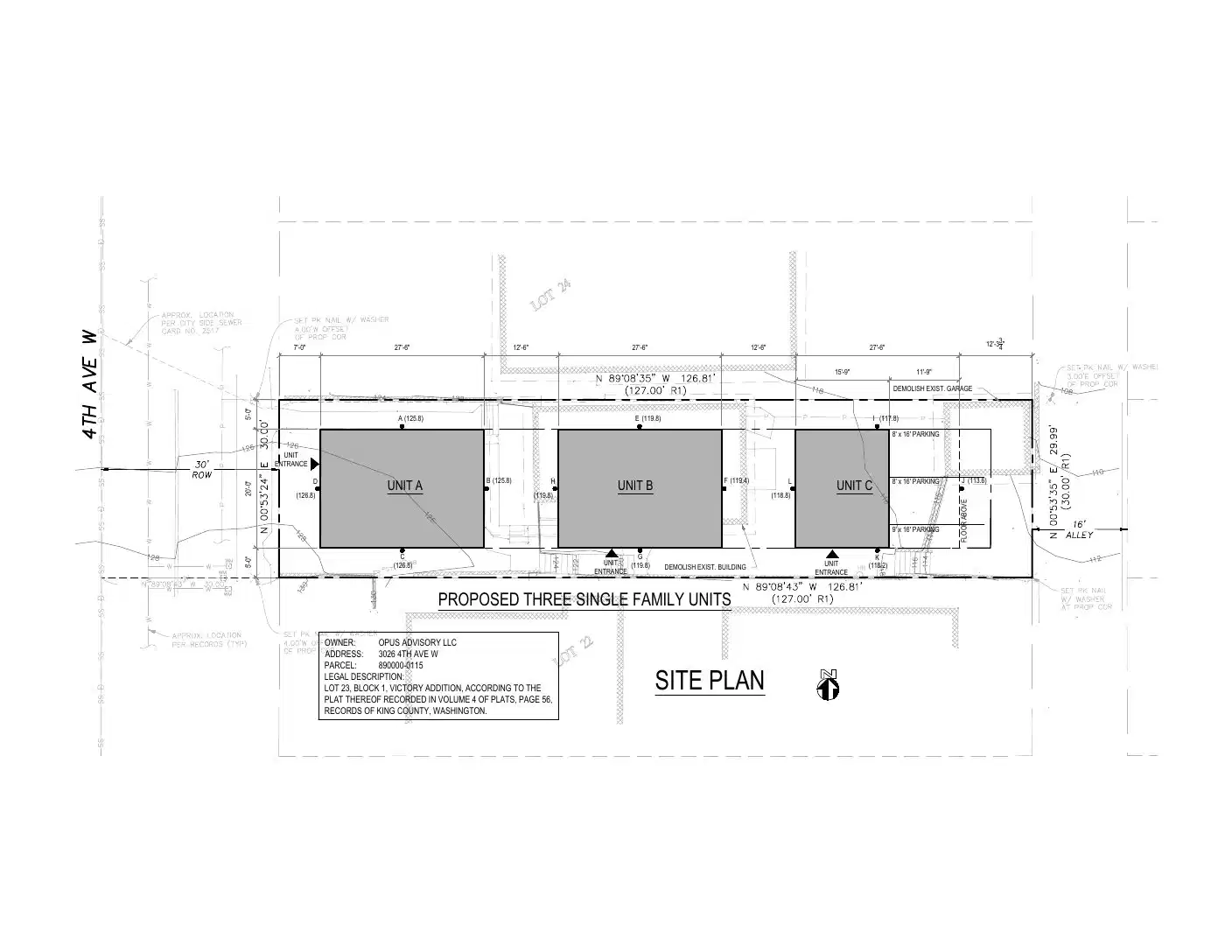 Site plan for 3026 A 4th Ave W