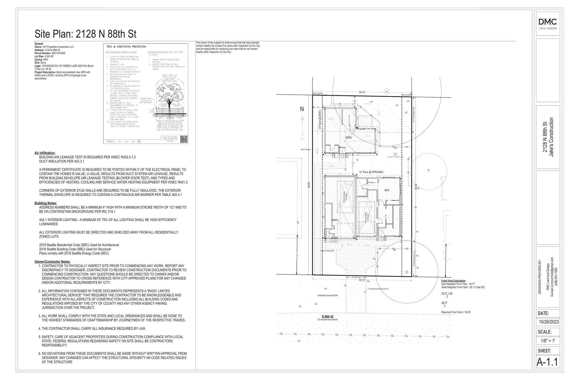 Site plan for 2128 N 88th St