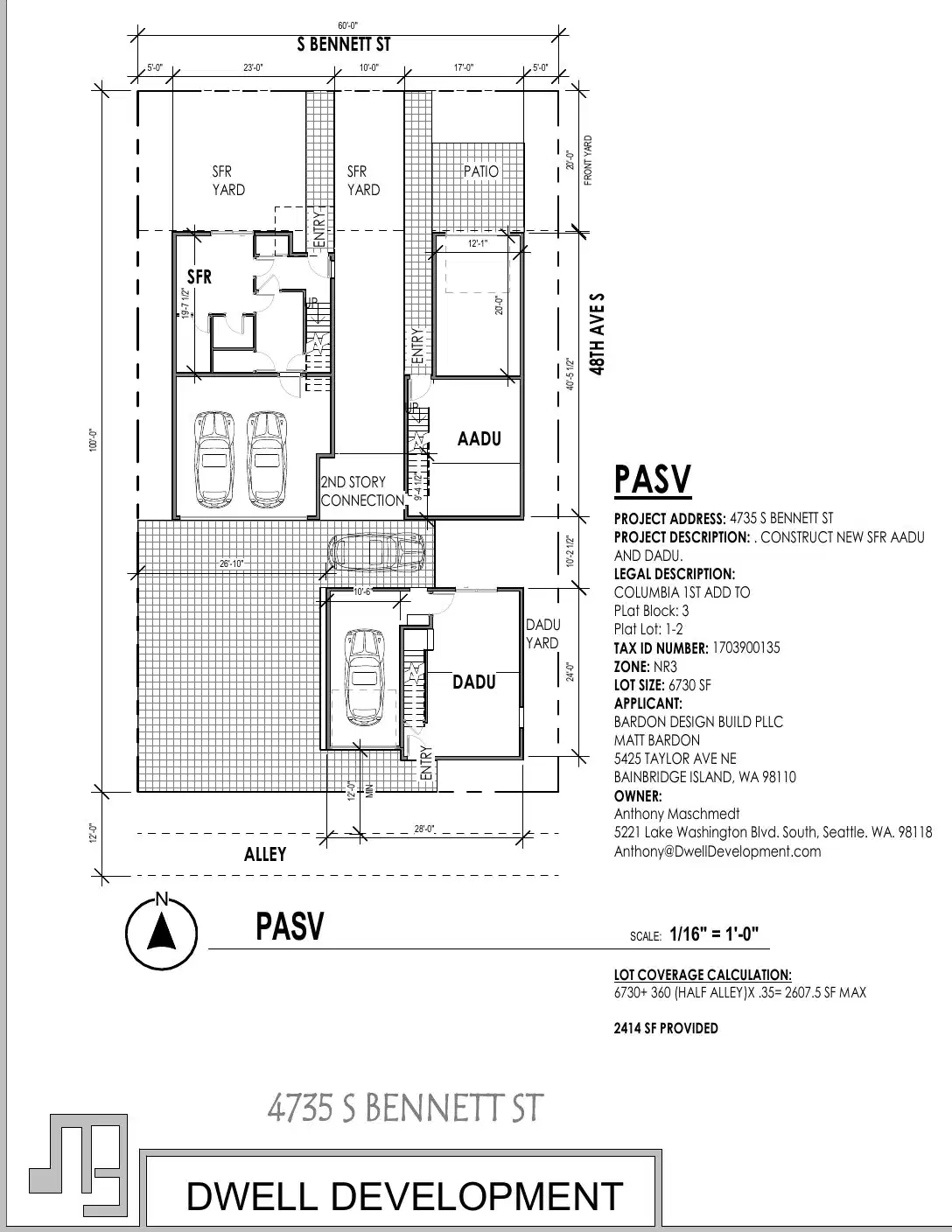 Site plan for 4735 S Bennett St
