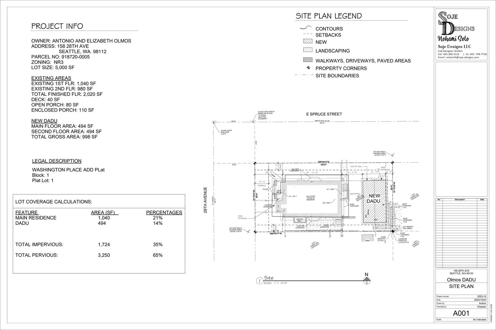 Site plan for 2803 E Spruce St