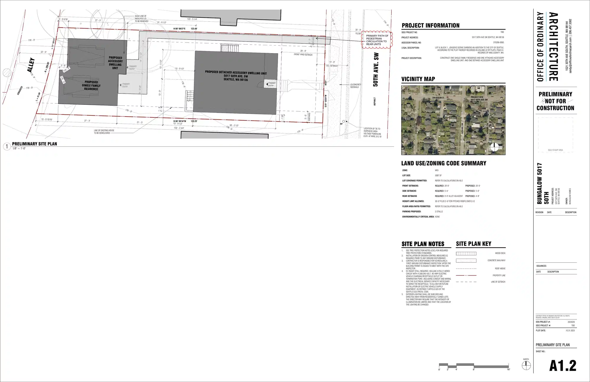 Site plan for 5017 A 50th Ave SW