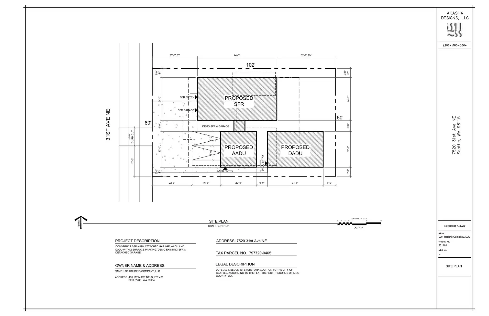 Site plan for 7520 31st Ave NE