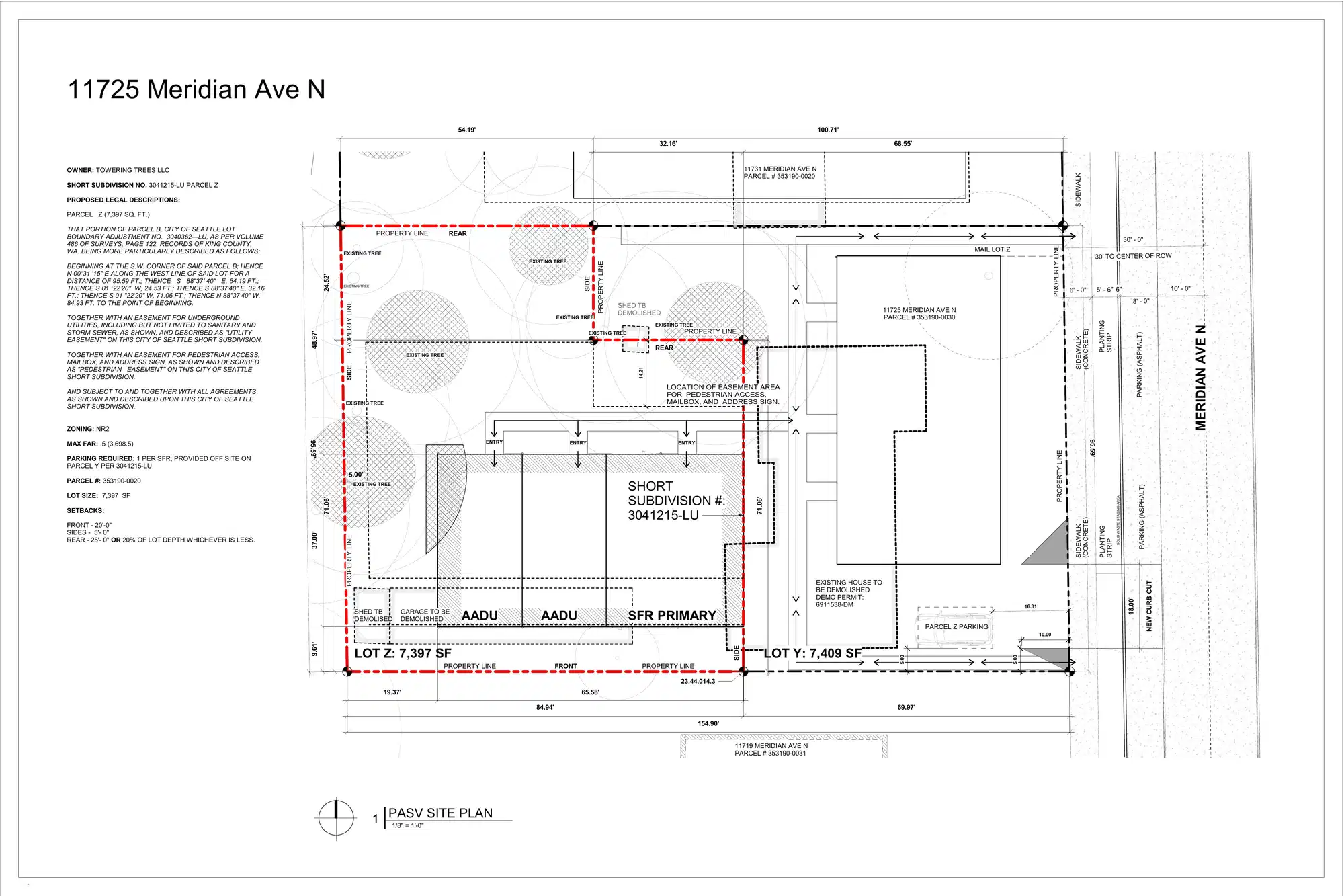 Site plan for 11729 Meridian Ave N