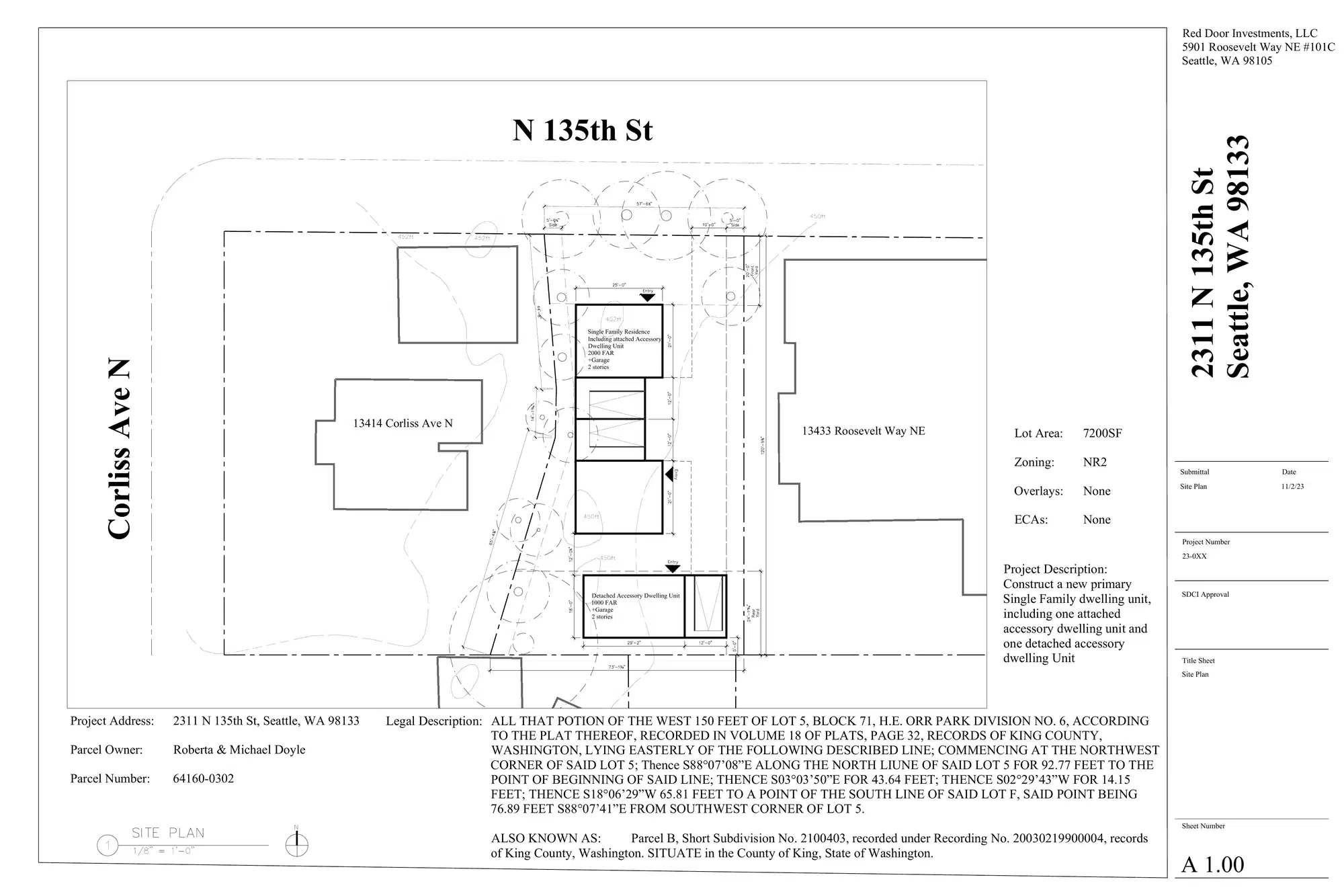Site plan for 2311 N 135th St
