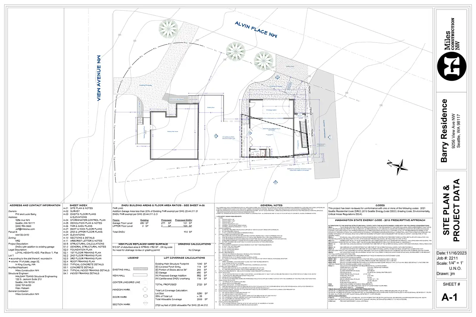 Site plan for 9221 Alvin Pl NW