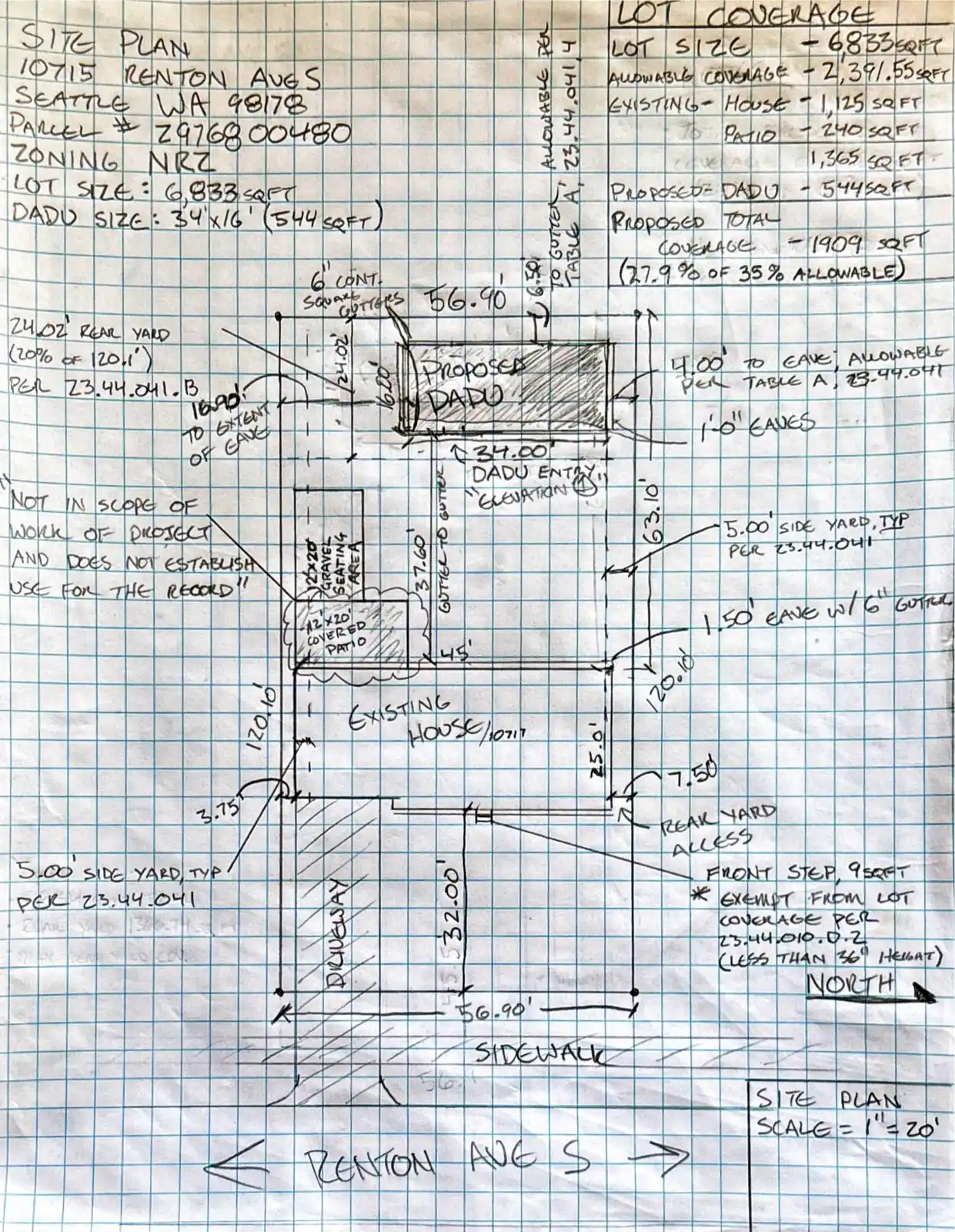Site plan for 10715 Renton Ave S
