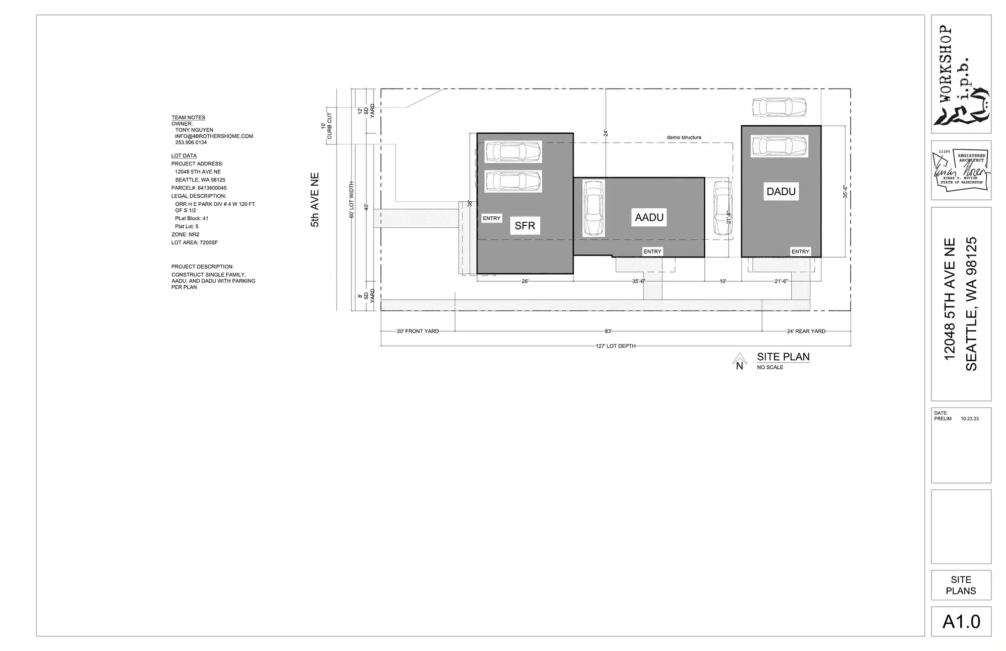 Site plan for 12048 5th Ave NE