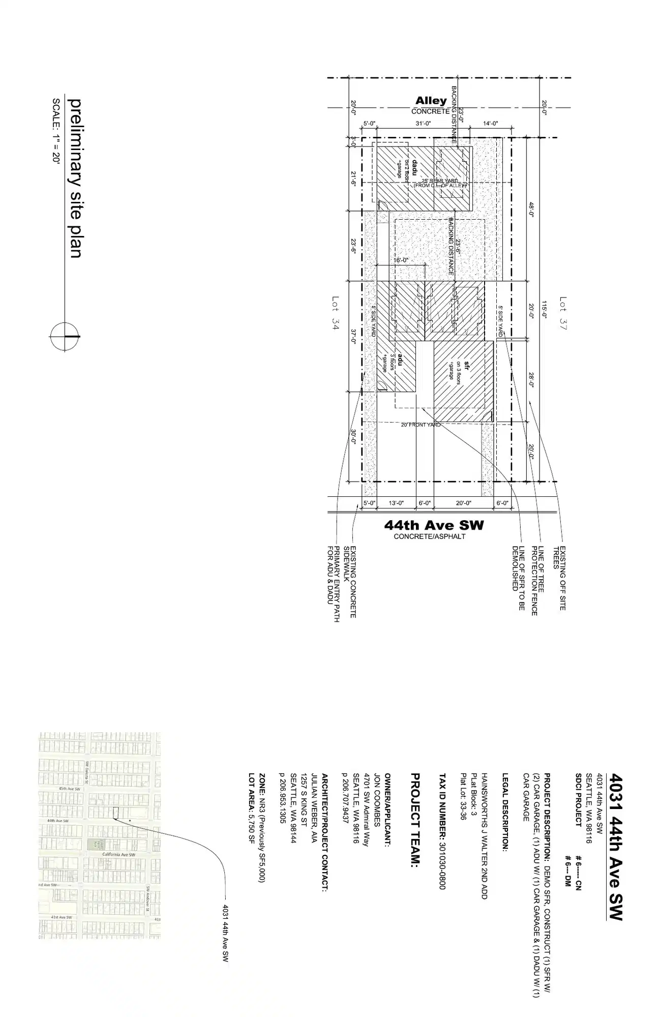 Site plan for 4031 44th Ave SW