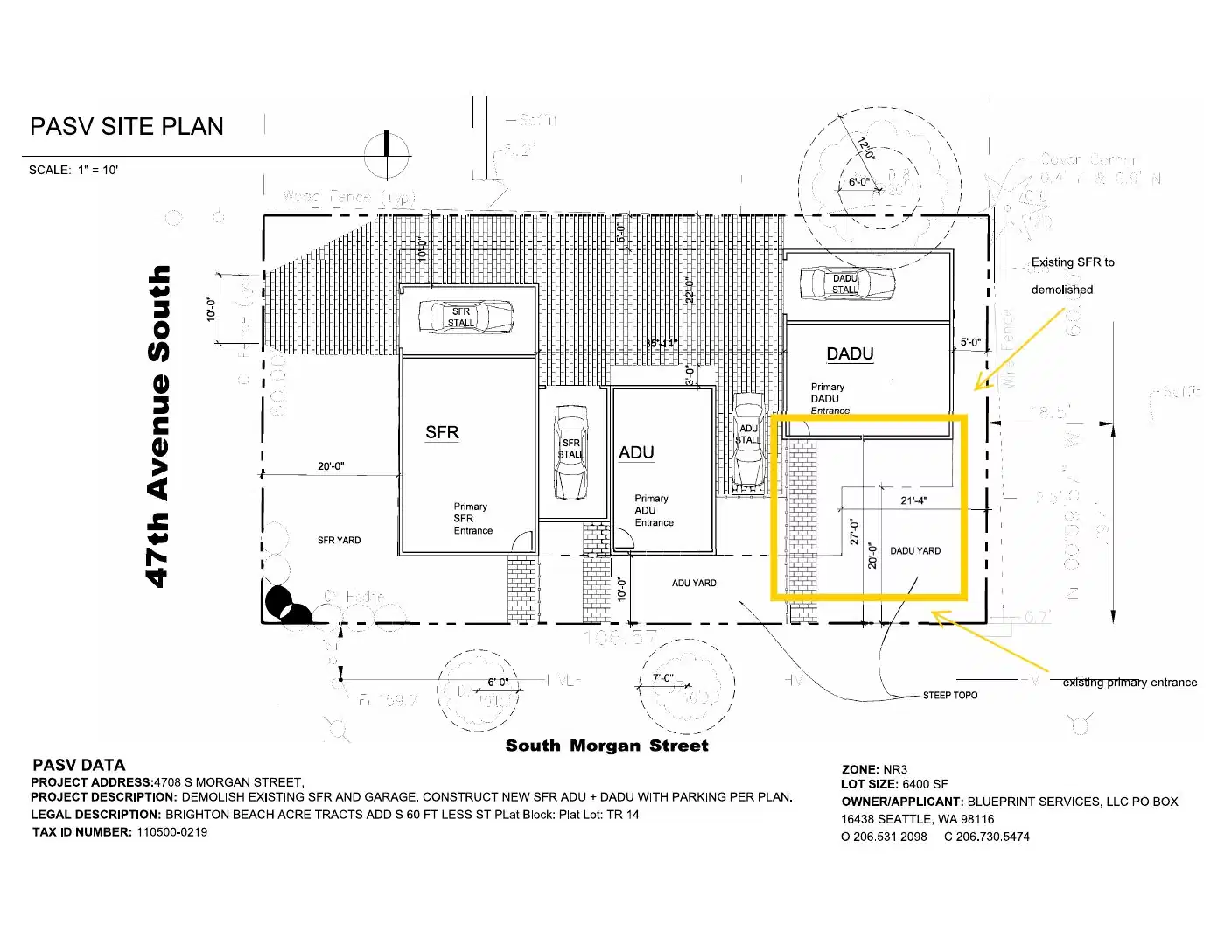 Site plan for 6356 47th Ave S