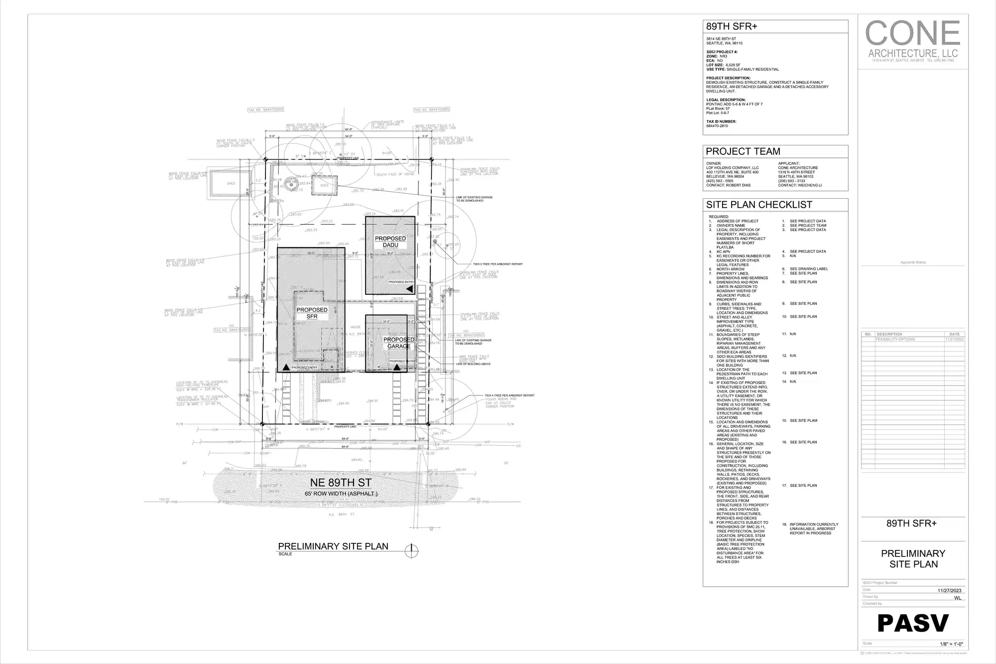 Site plan for 3814 NE 89th St