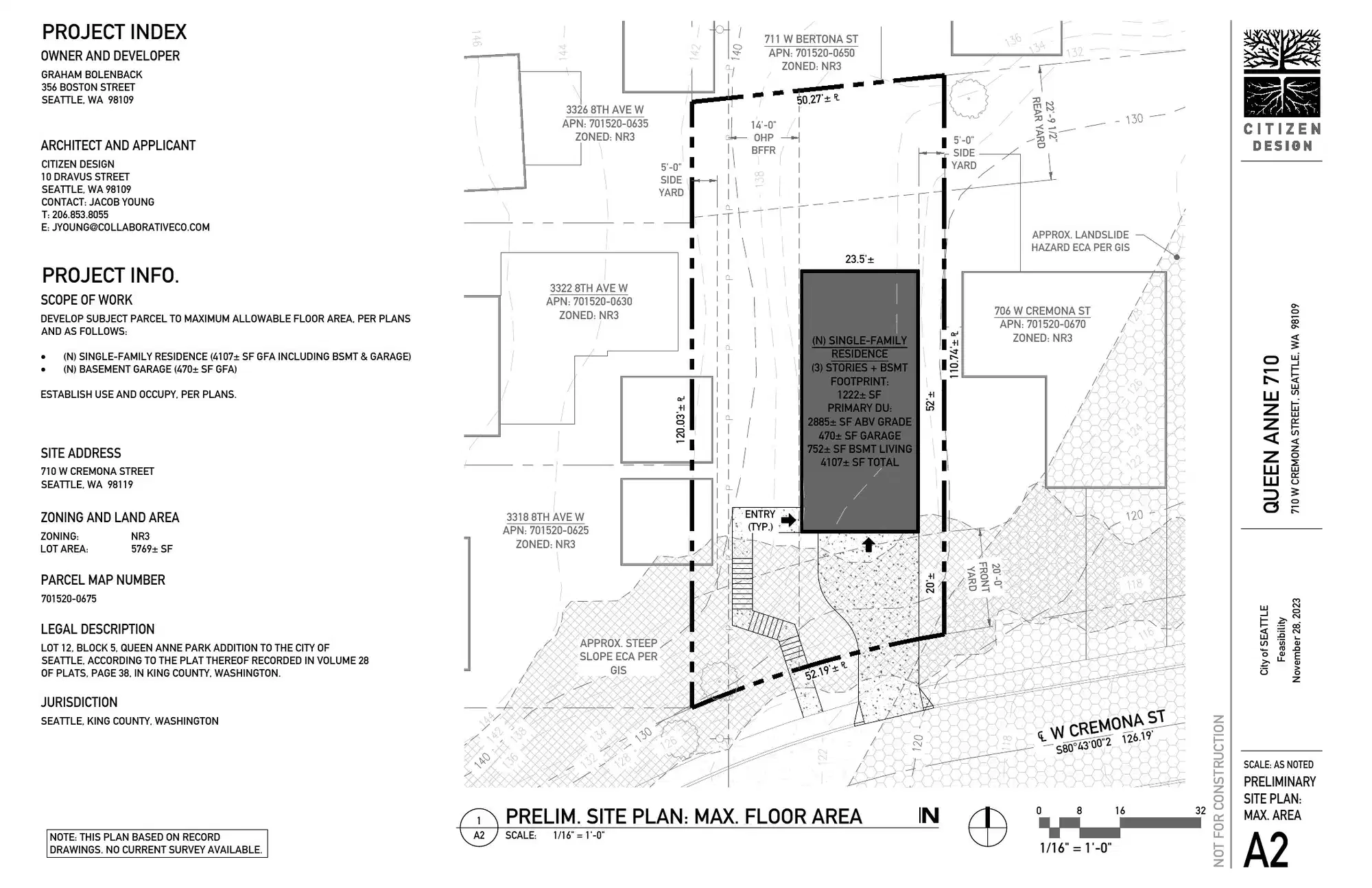 Site plan for 710 W Cremona St