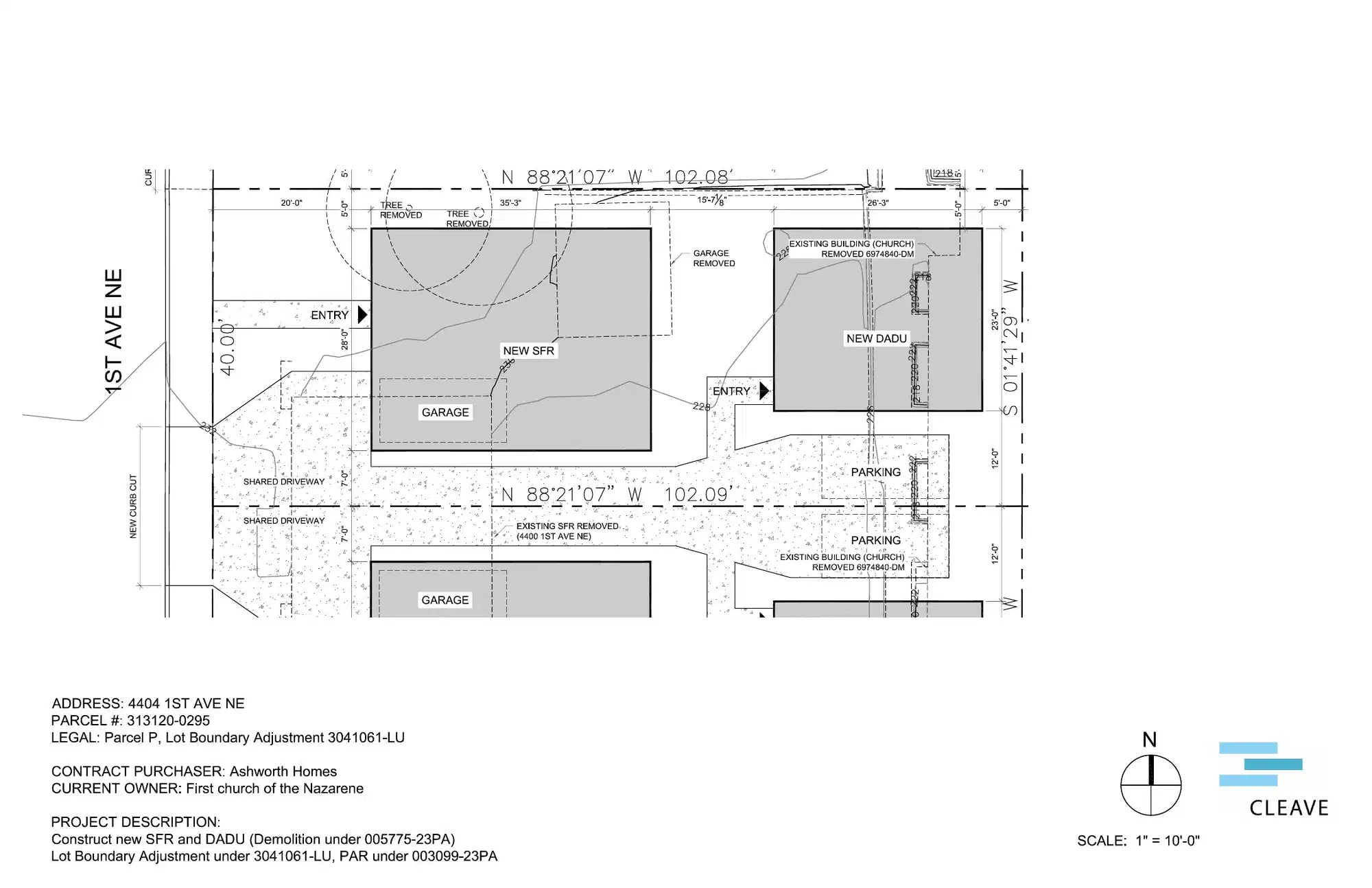 Site plan for 4404 1st Ave NE