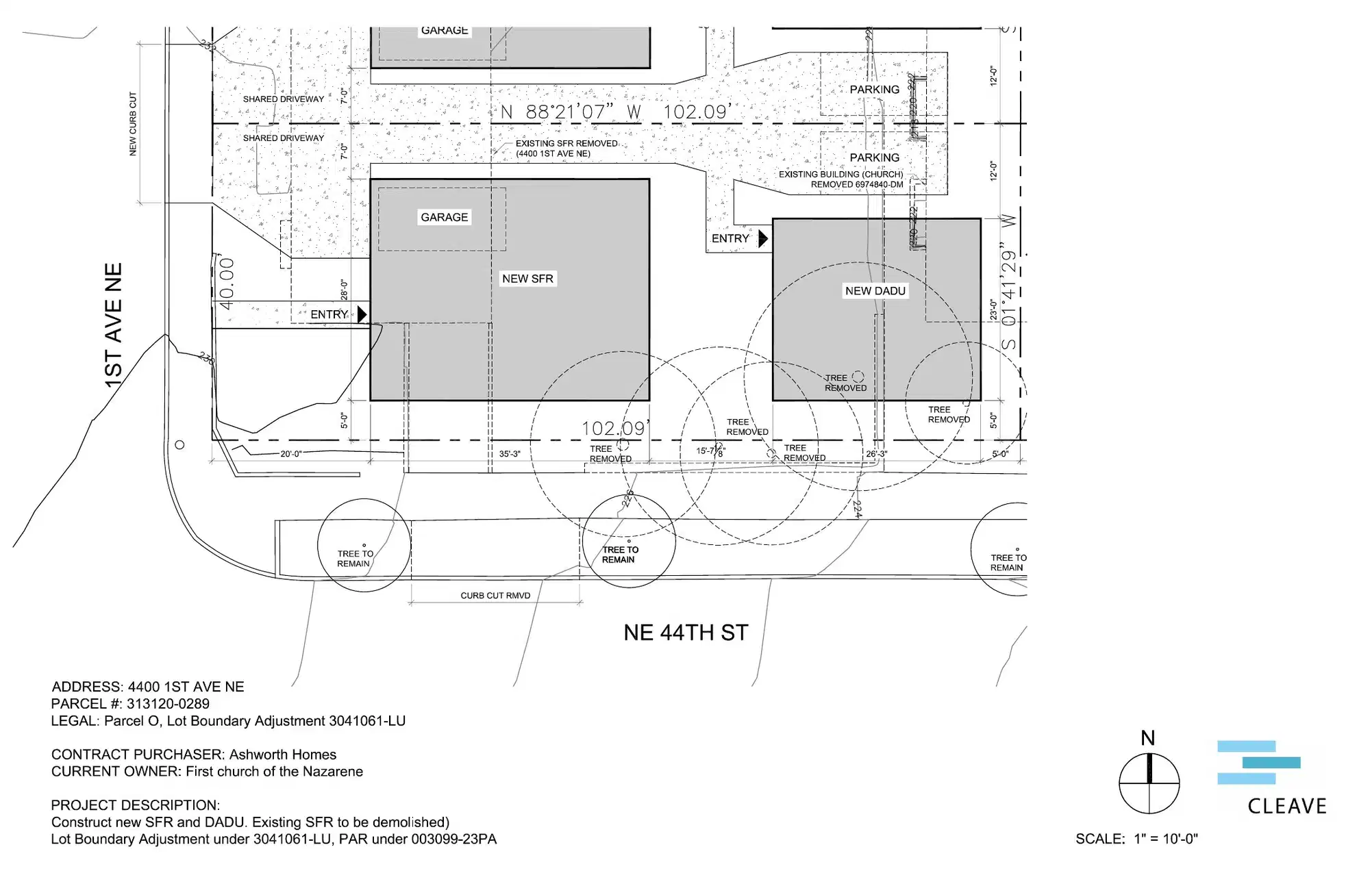 Site plan for 102 NE 44th St