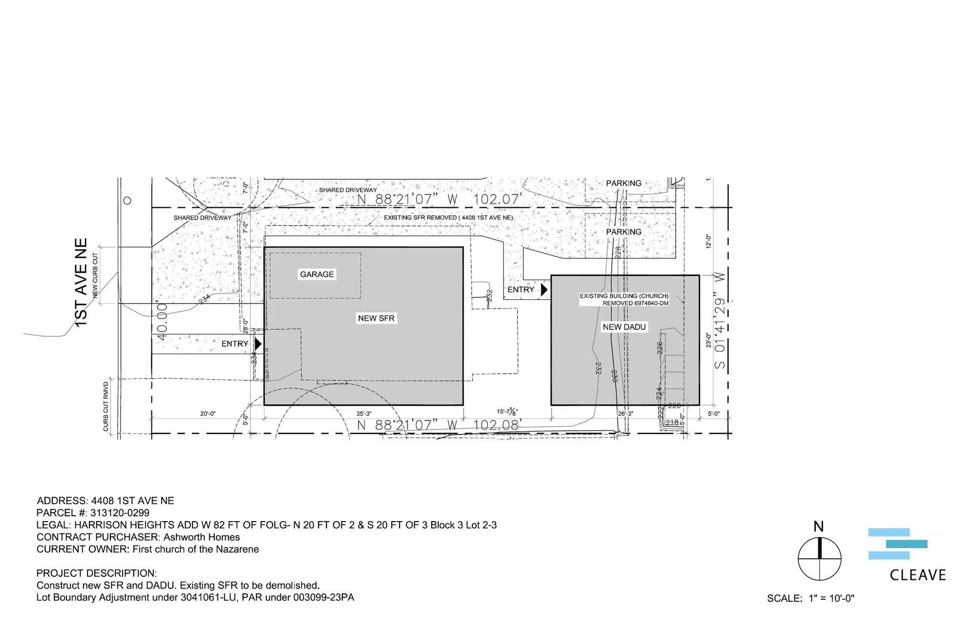 Site plan for 4408 1st Ave NE