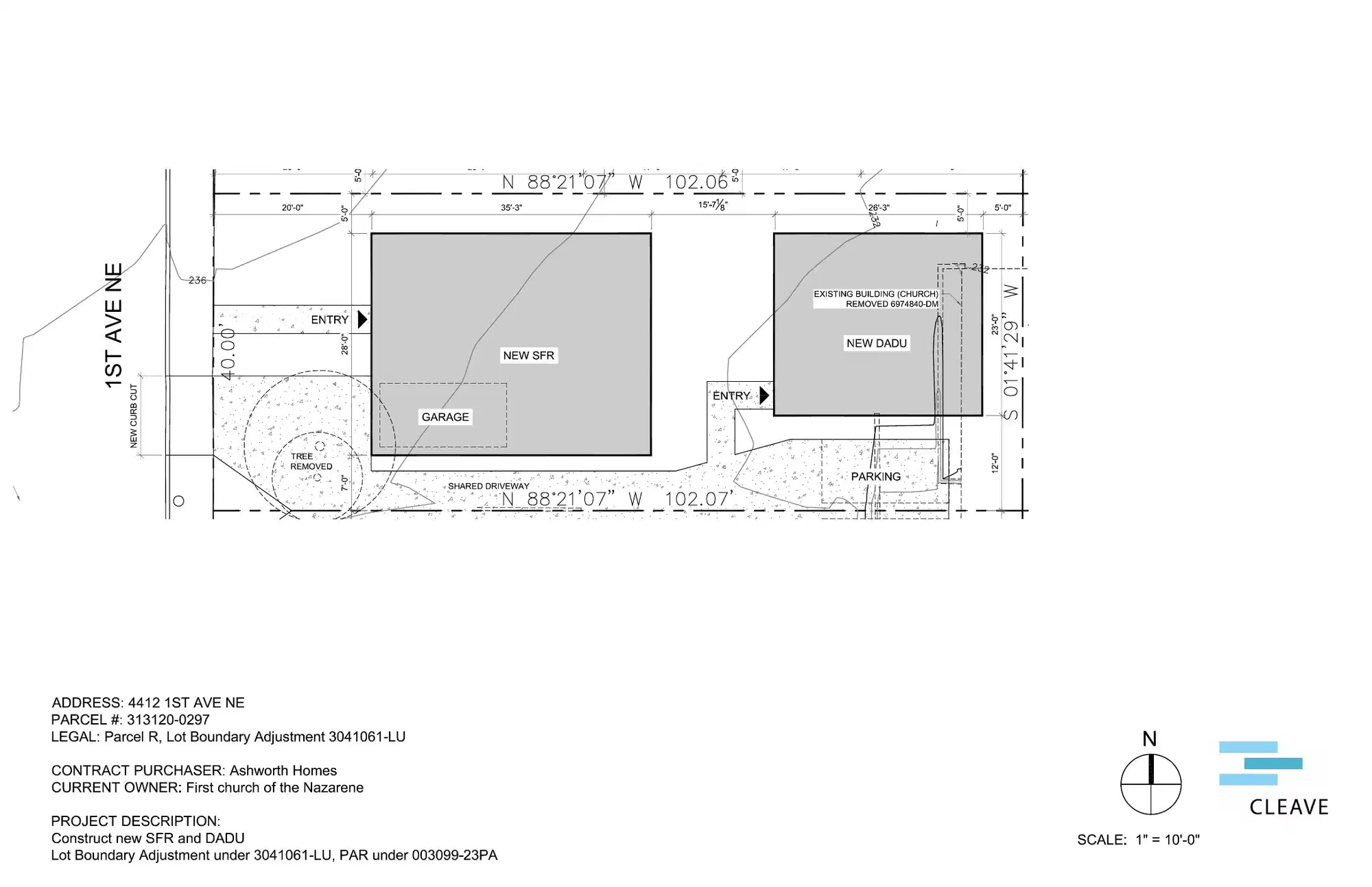 Site plan for 4412 1st Ave NE