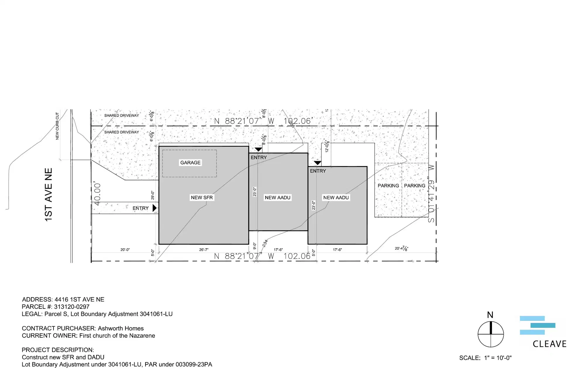 Site plan for 4416 1st Ave NE
