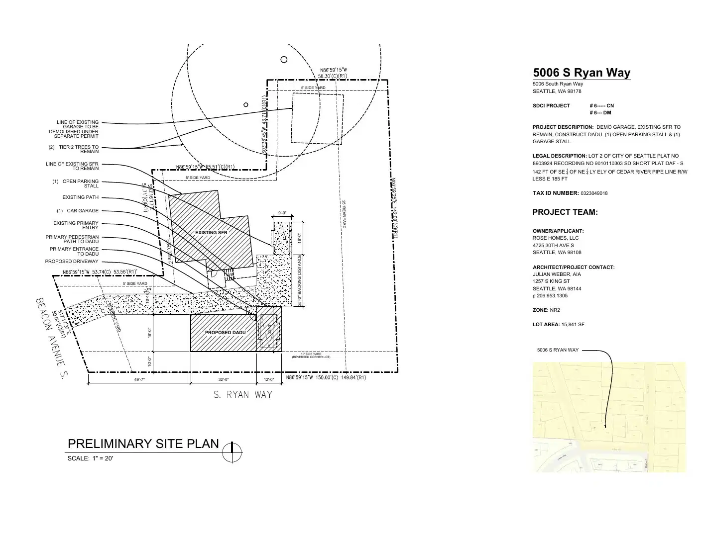 Site plan for 10052 Beacon Ave S