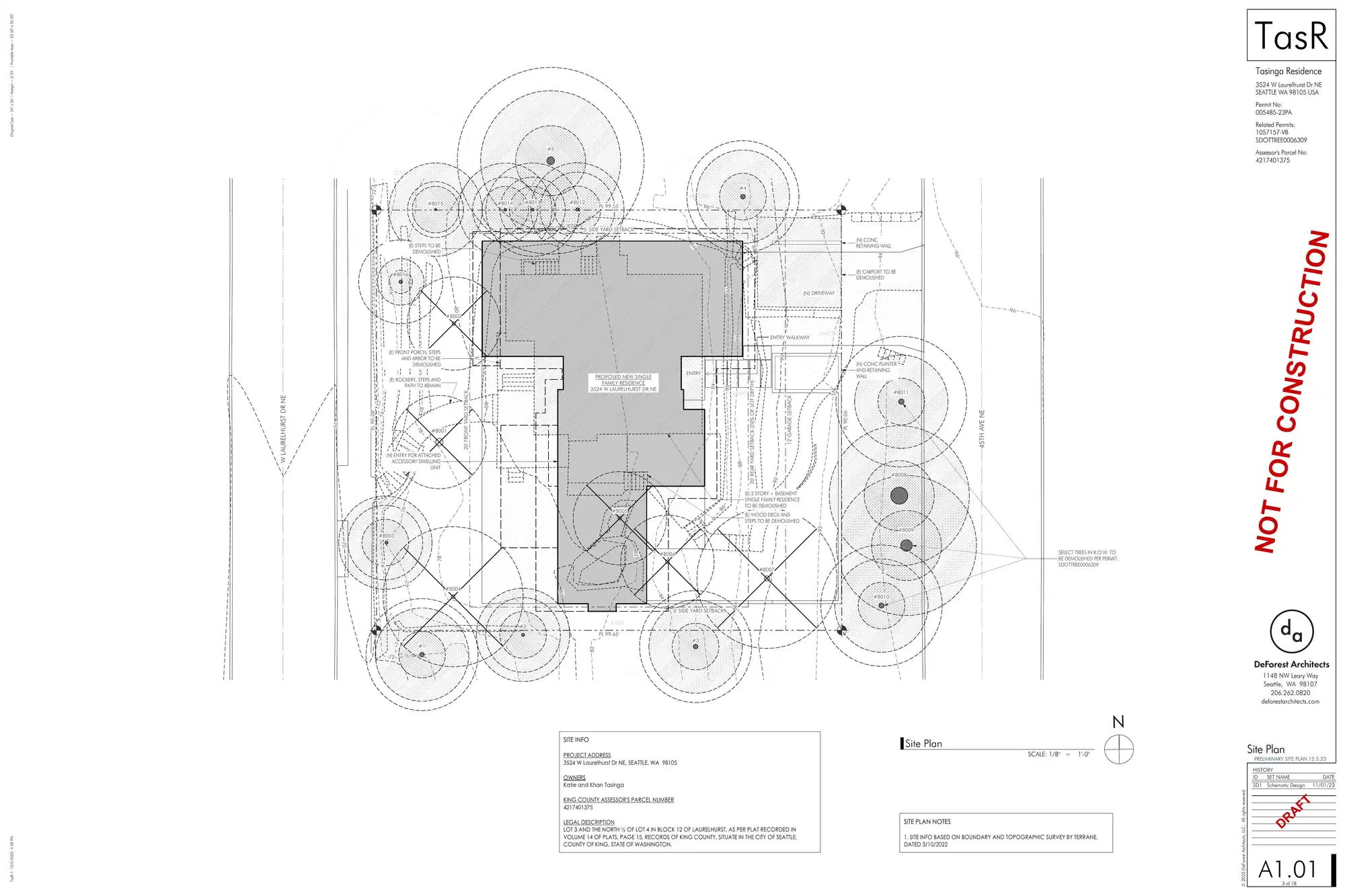 Site plan for 3524 West Laurelhurst Dr NE