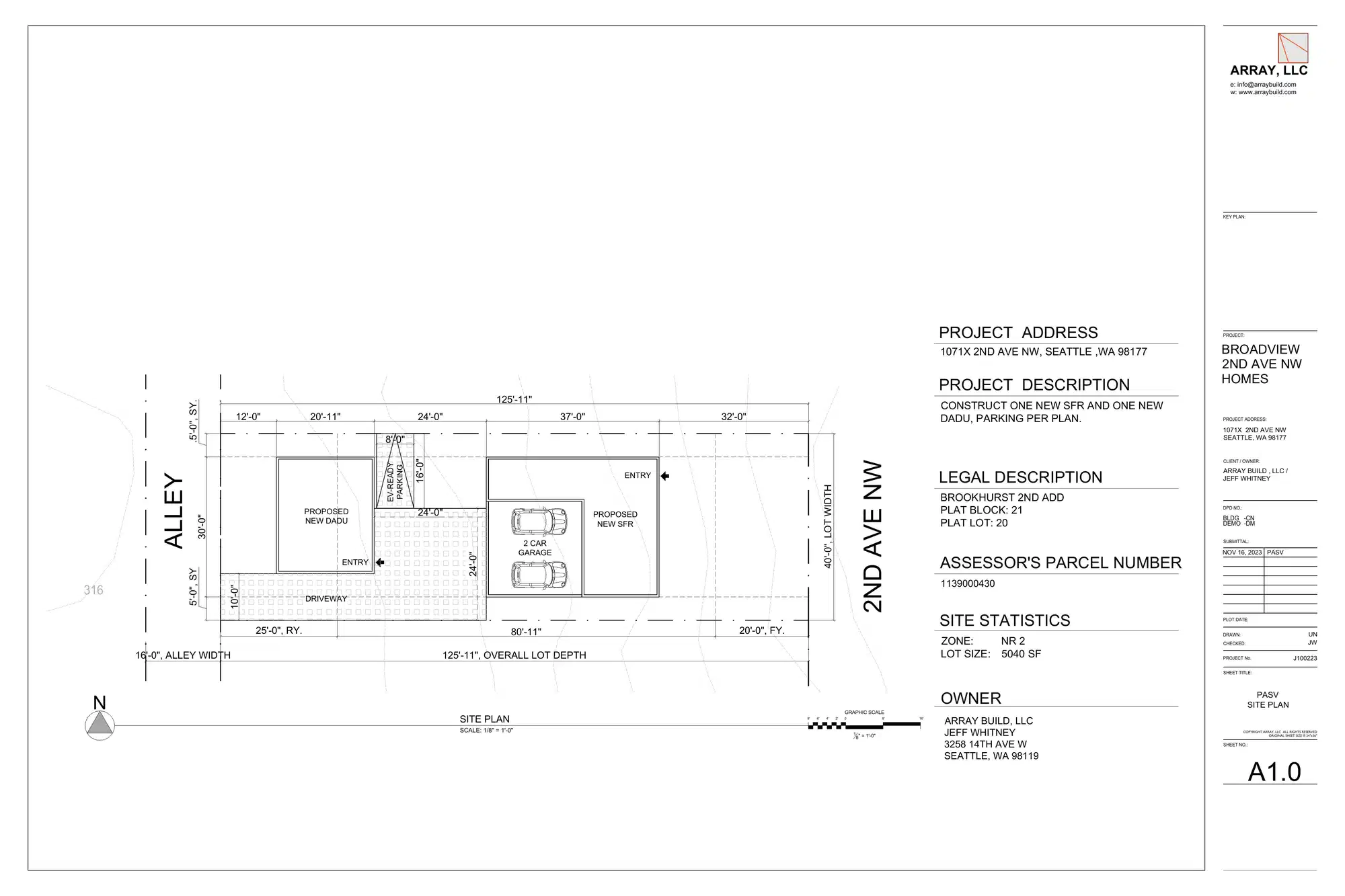 Site plan for 10719 2nd Ave NW