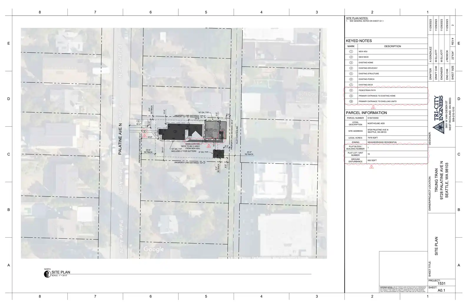 Site plan for 9726 Palatine Ave N
