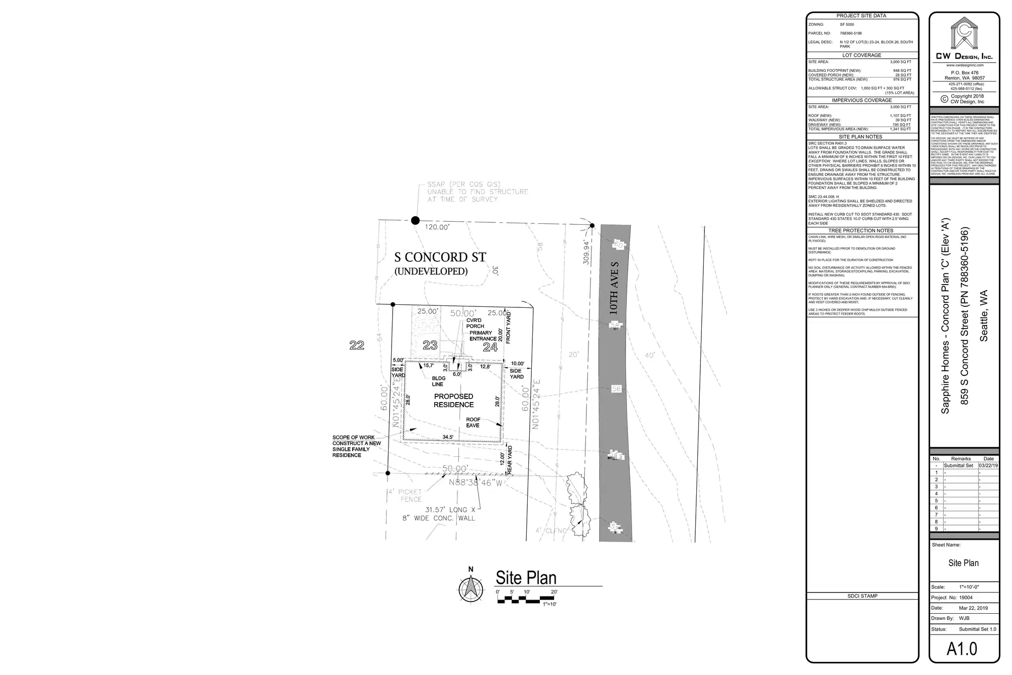 Site plan for 859 S Concord St