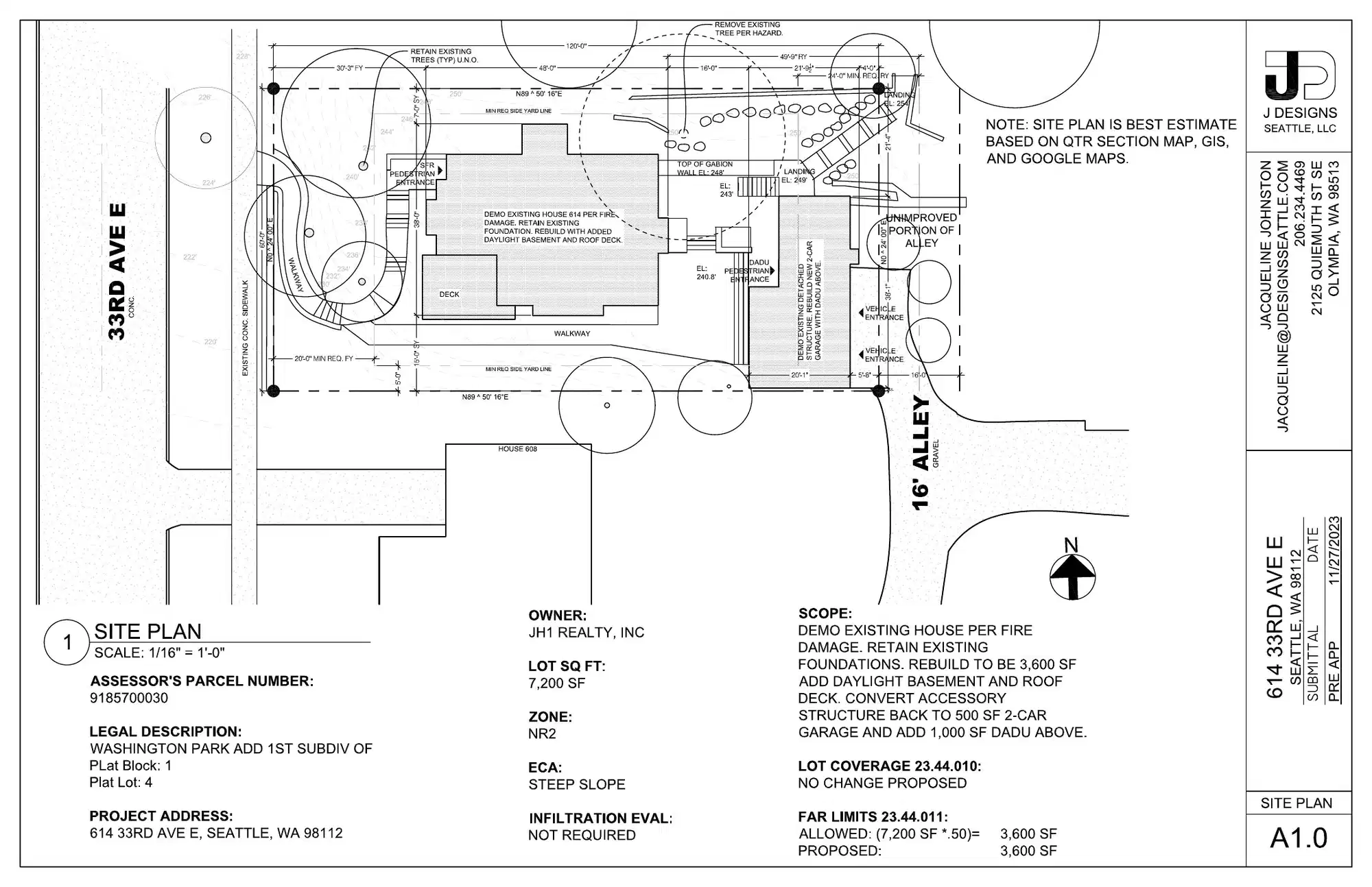 Site plan for 614 33rd Ave E