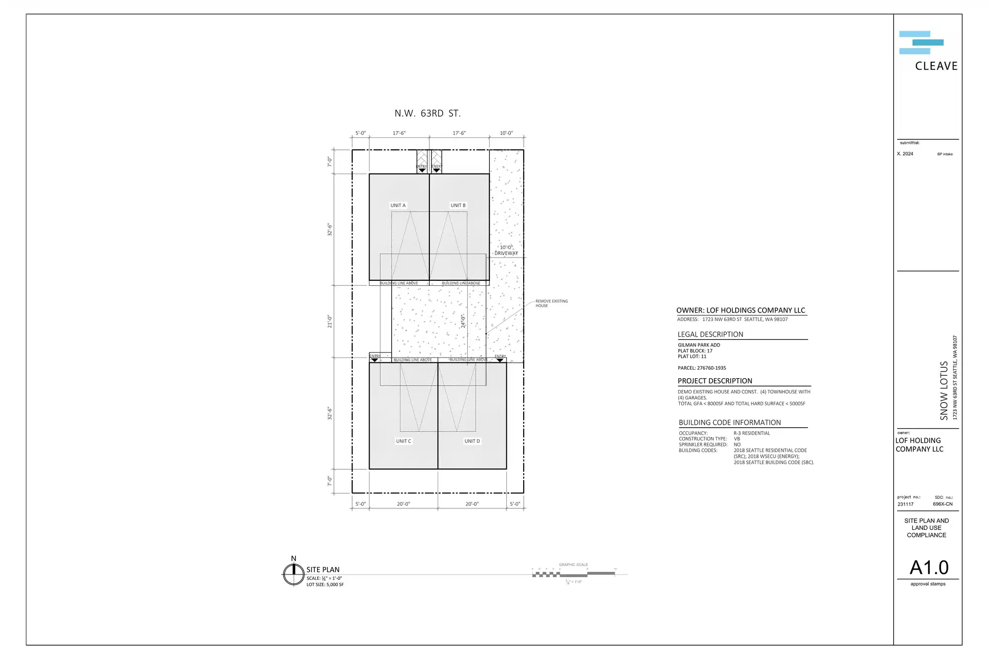 Site plan for 1723 NW 63rd St