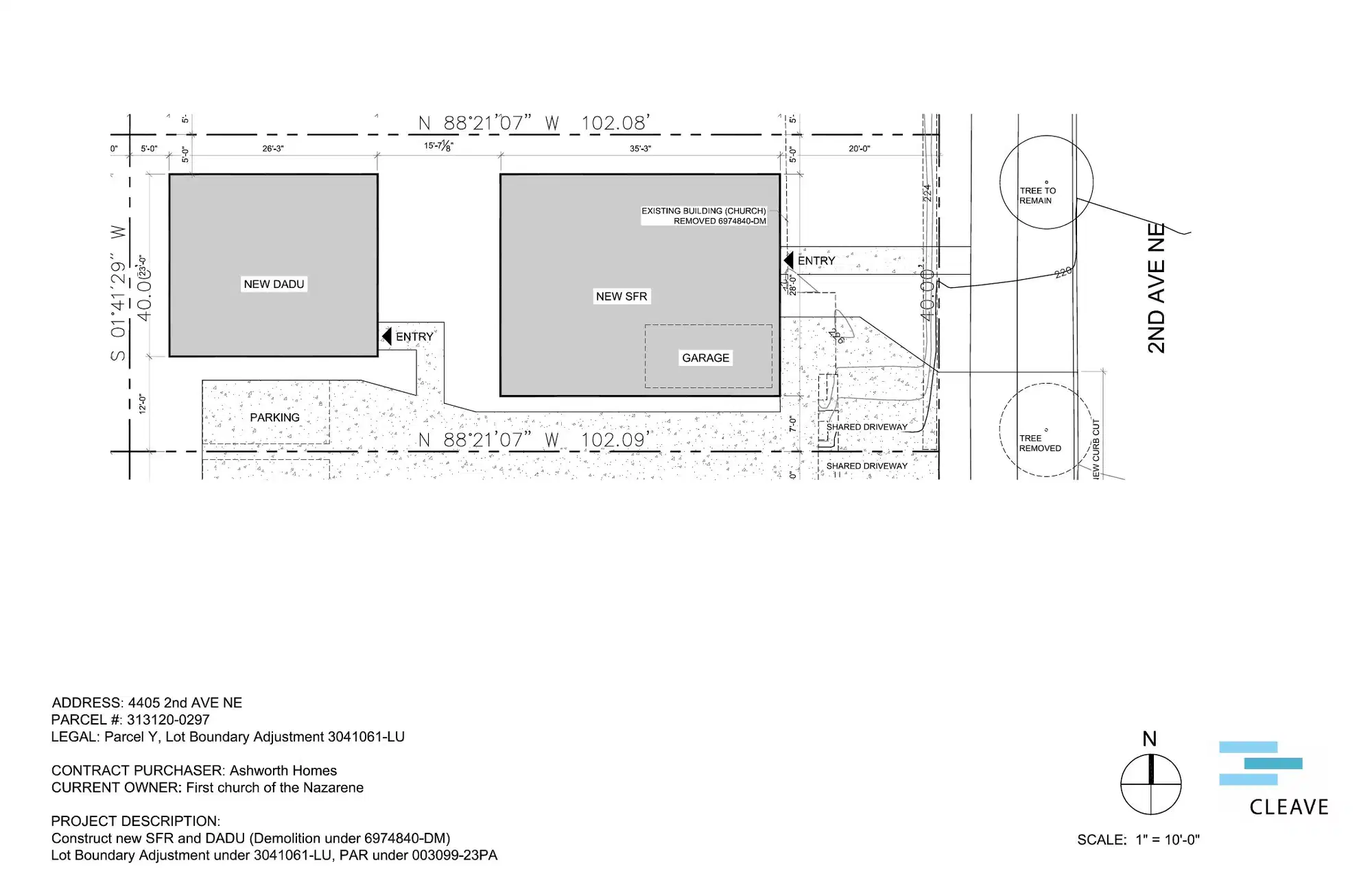Site plan for 4405 2nd Ave NE