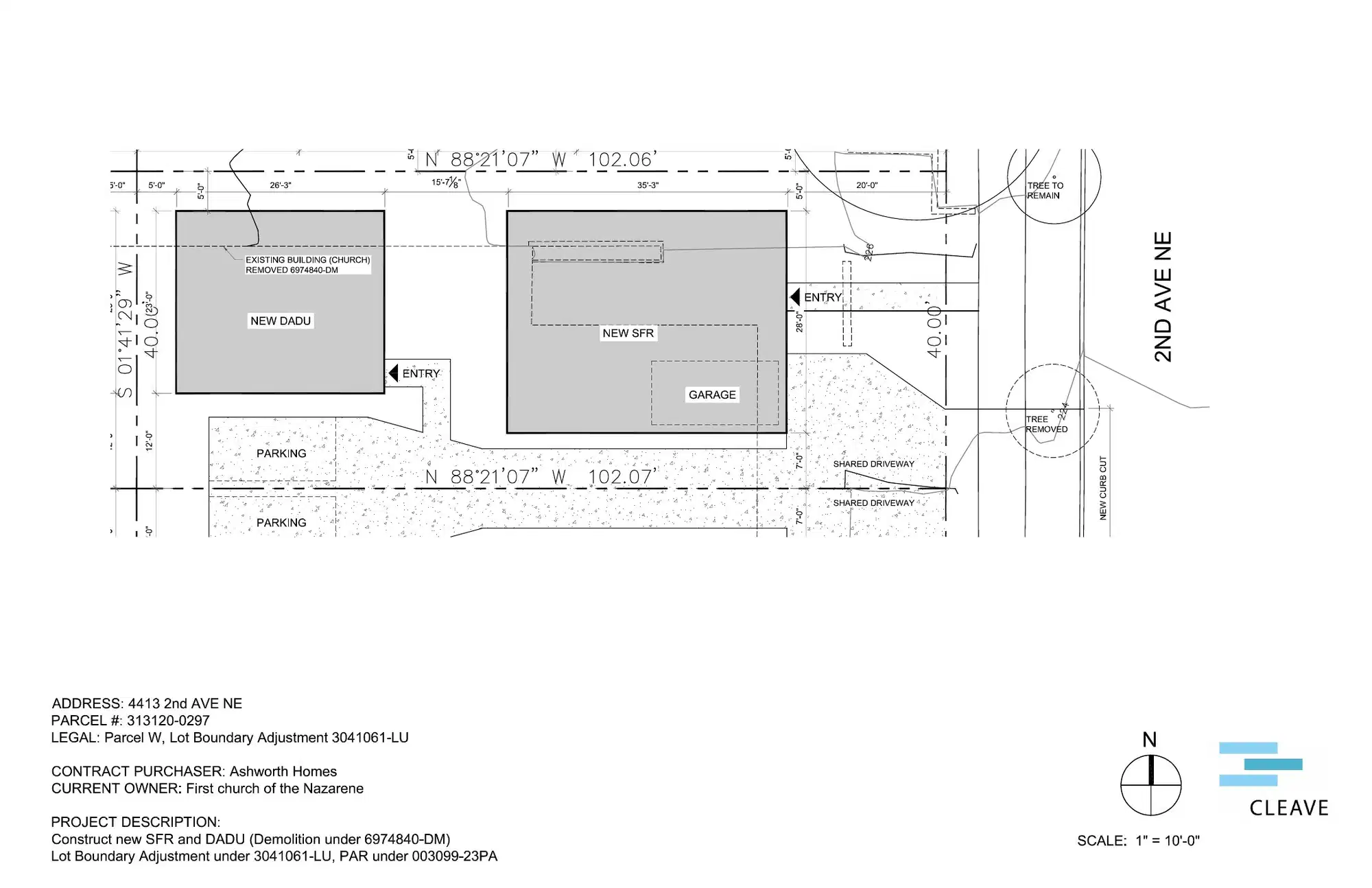 Site plan for 4413 2nd Ave NE