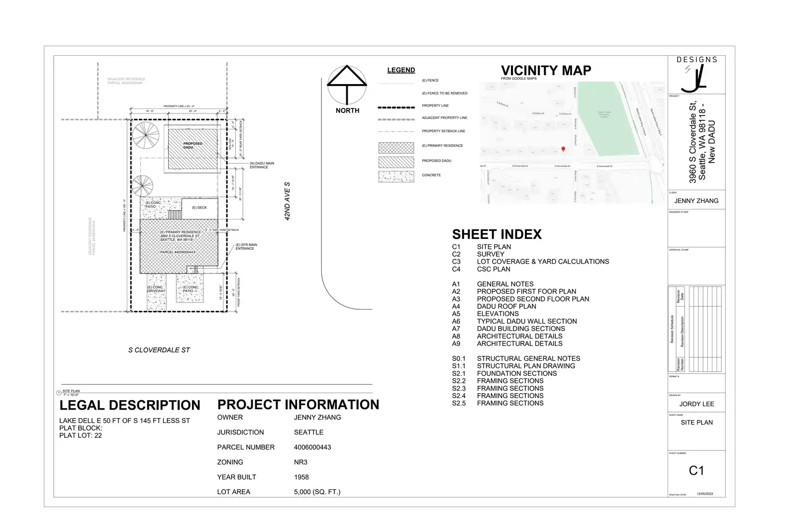 Site plan for 8441 42nd Ave S