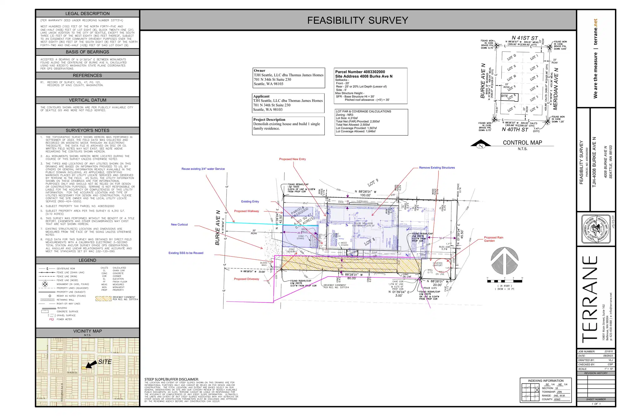 Site plan for 4008 Burke Ave N