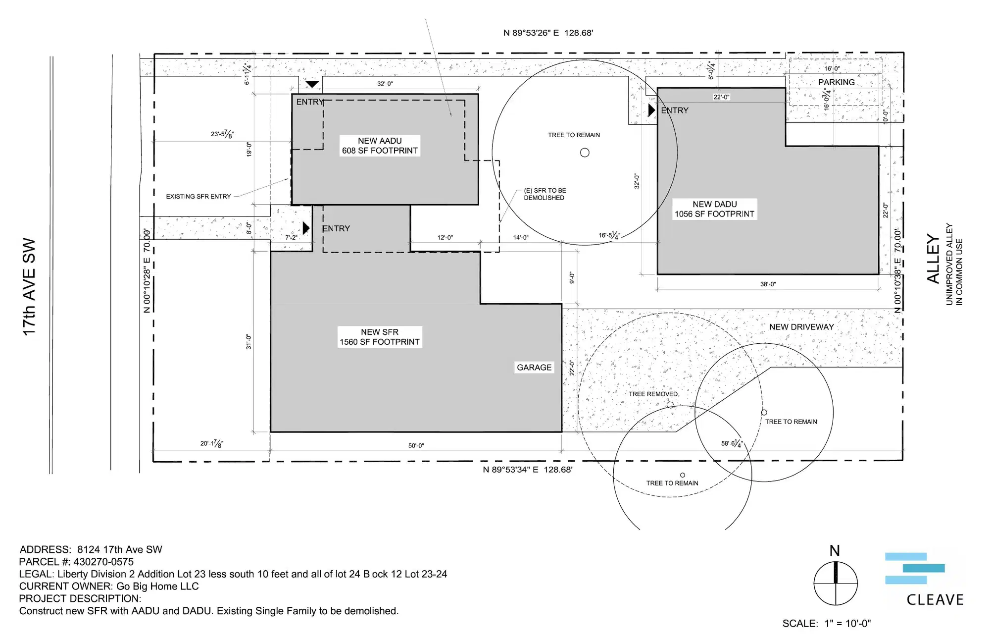 Site plan for 8126 17th Ave SW