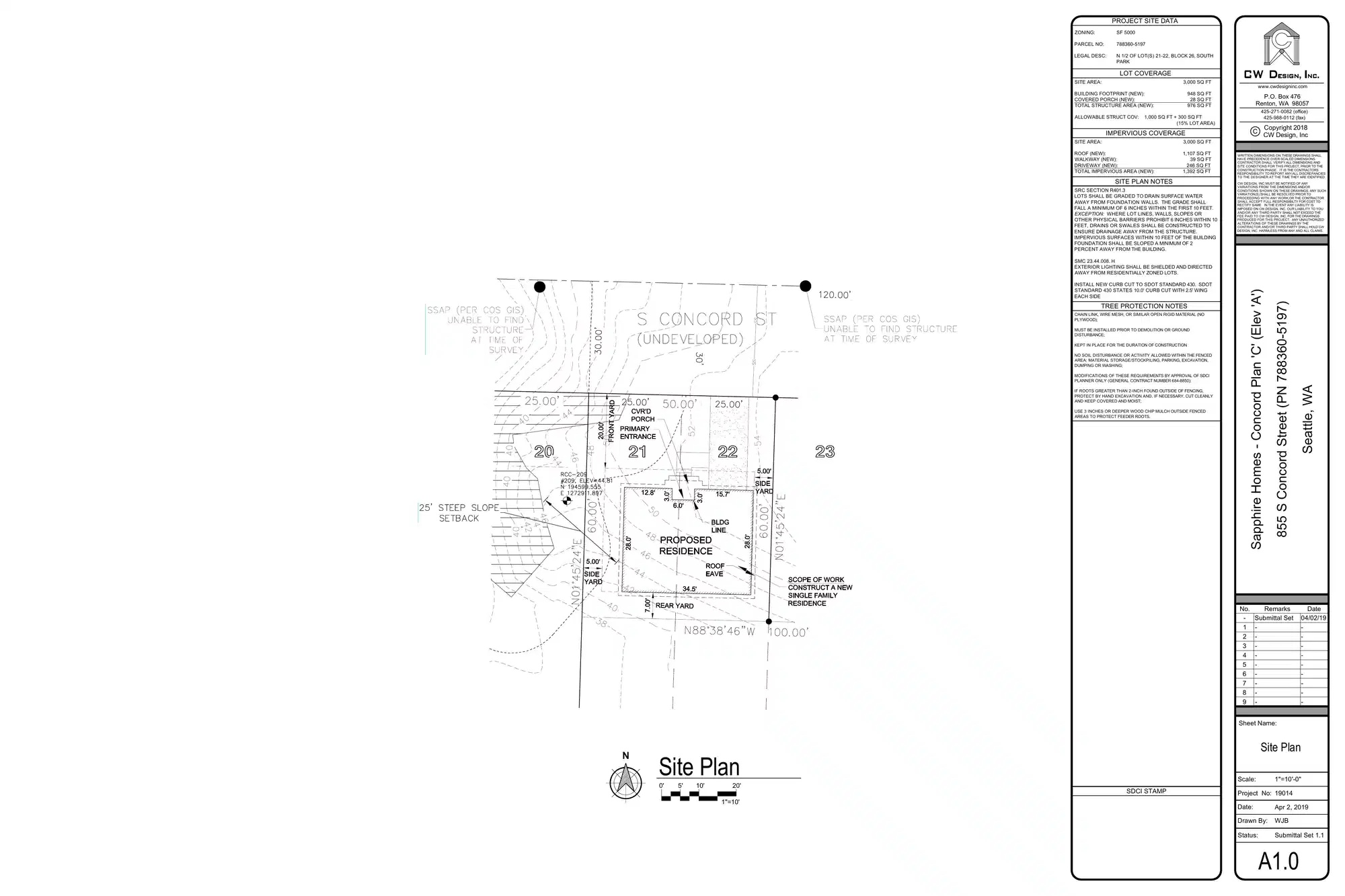 Site plan for 855 S Concord St