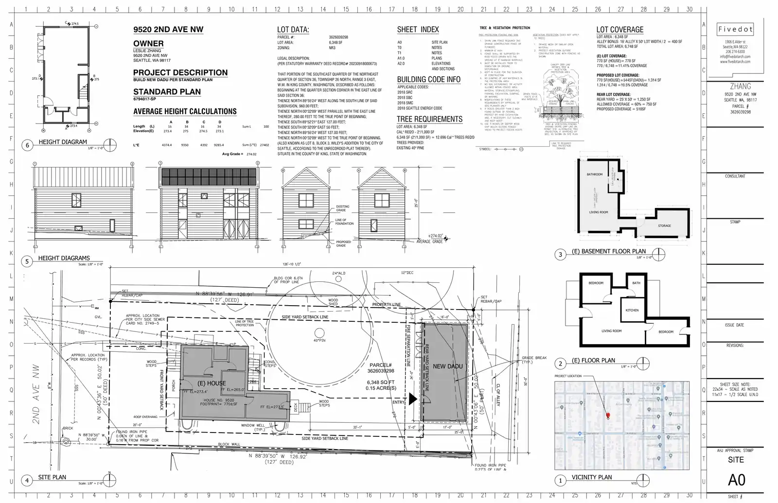 Site plan for 9518 2nd Ave NW