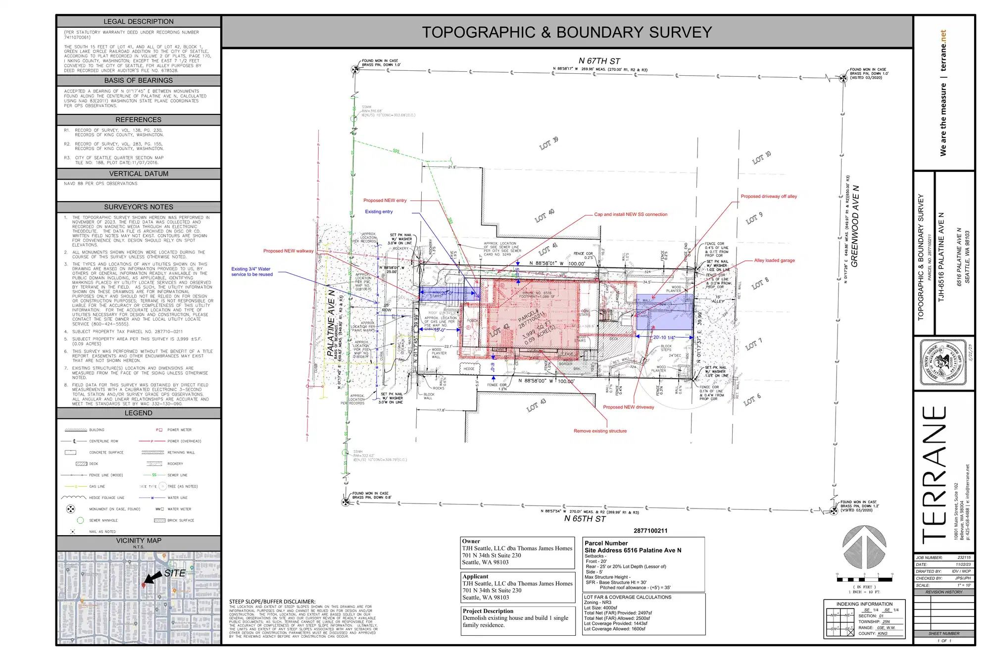 Site plan for 6516 Palatine Ave N