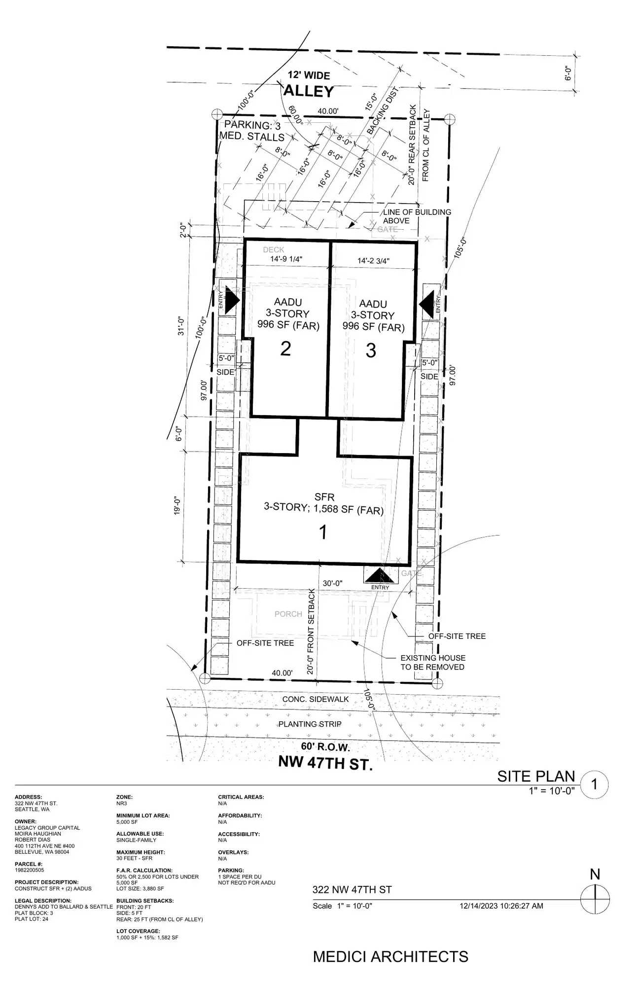 Site plan for 322 NW 47th St