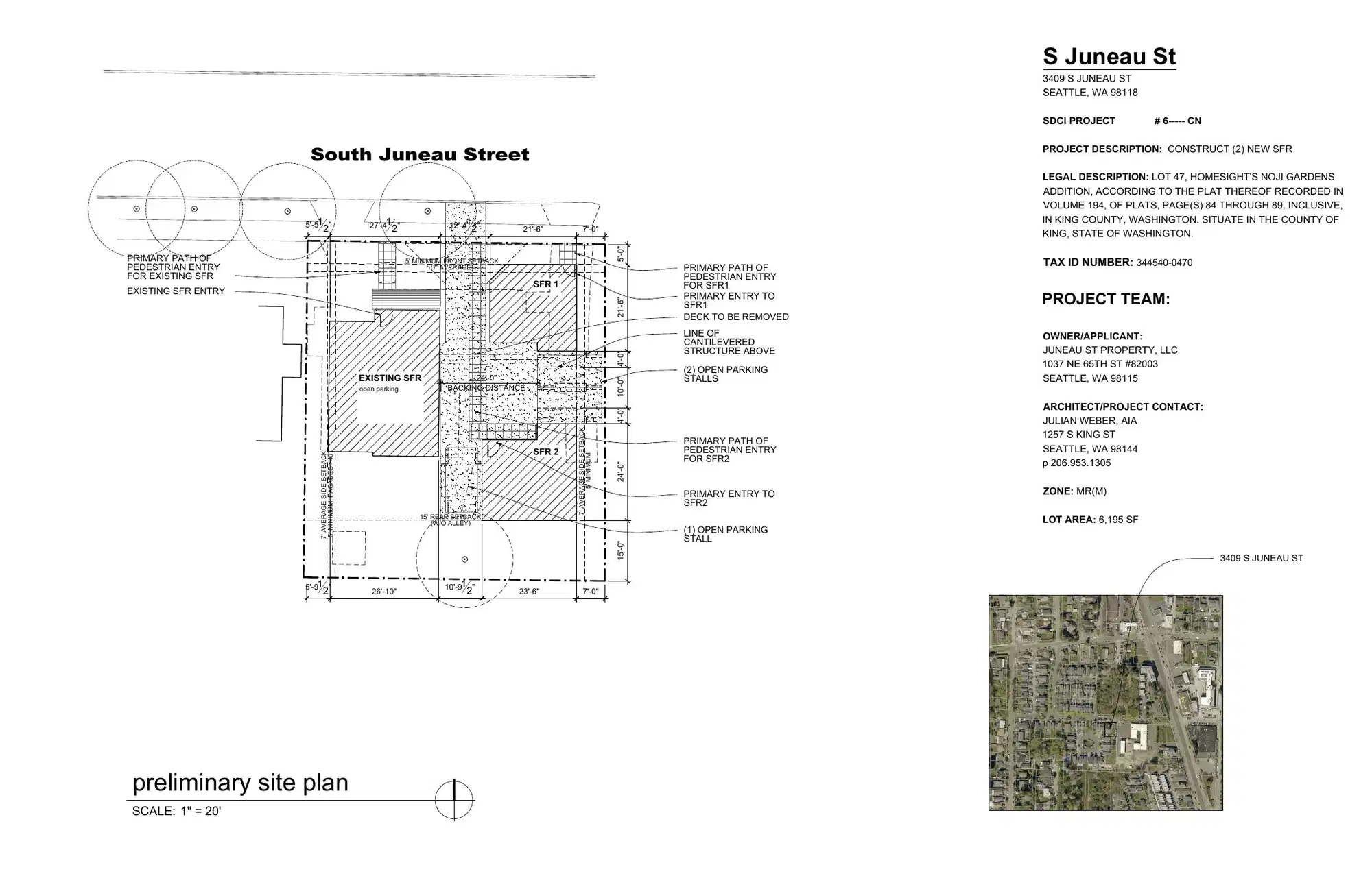 Site plan for 3413 S Juneau St