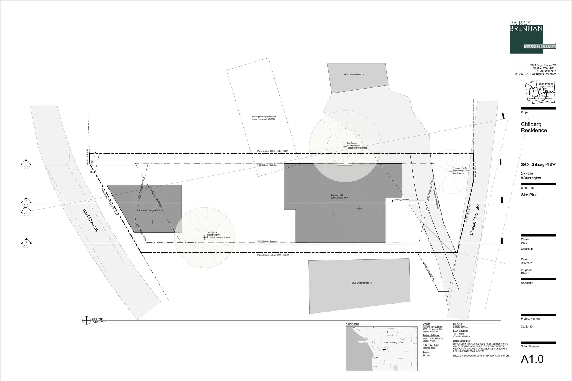 Site plan for 3830 Boyd Pl SW