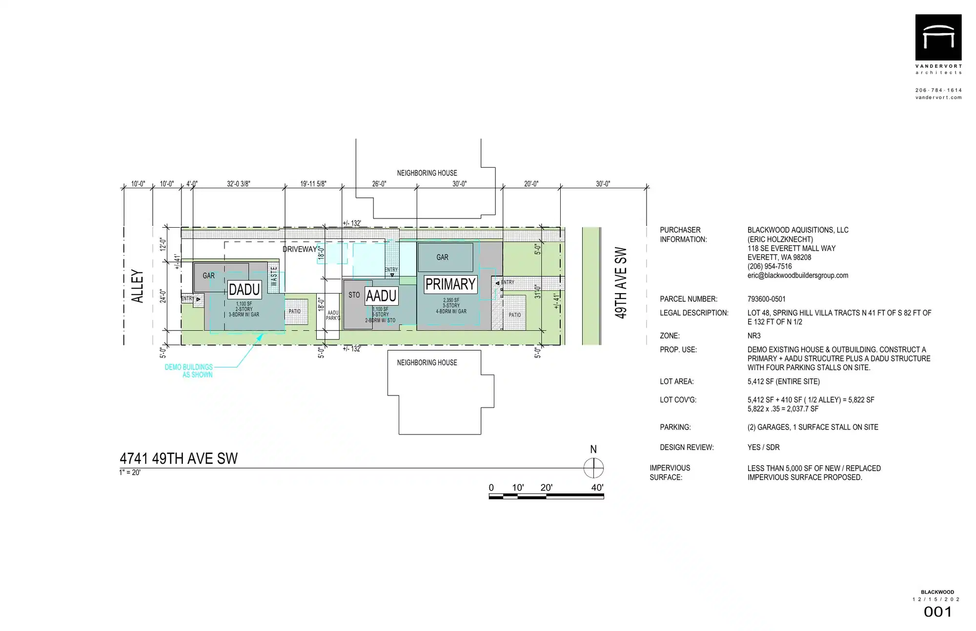 Site plan for 4741 A 49th Ave SW