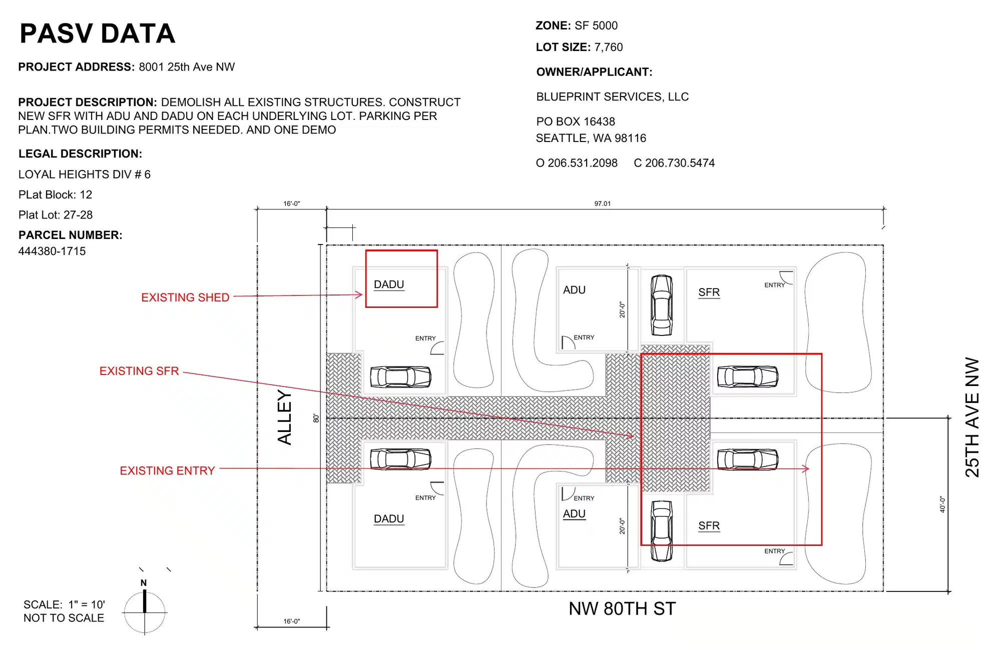 Site plan for 8007 25th Ave NW