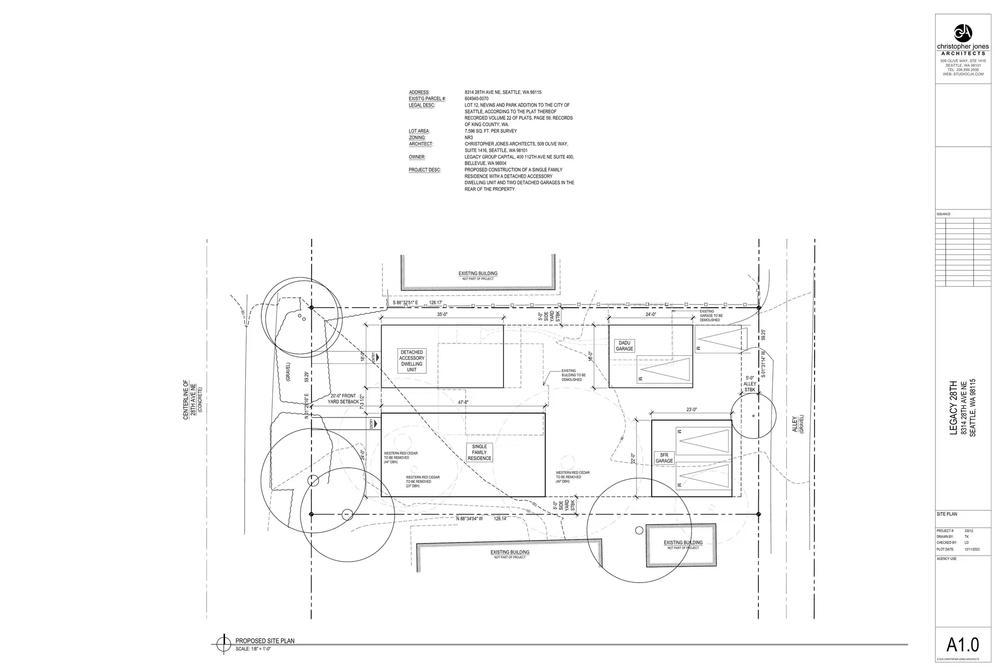 Site plan for 8312 28th Ave NE