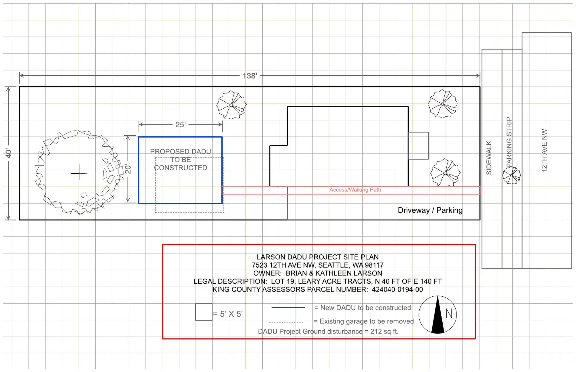 Site plan for 7521 12th Ave NW