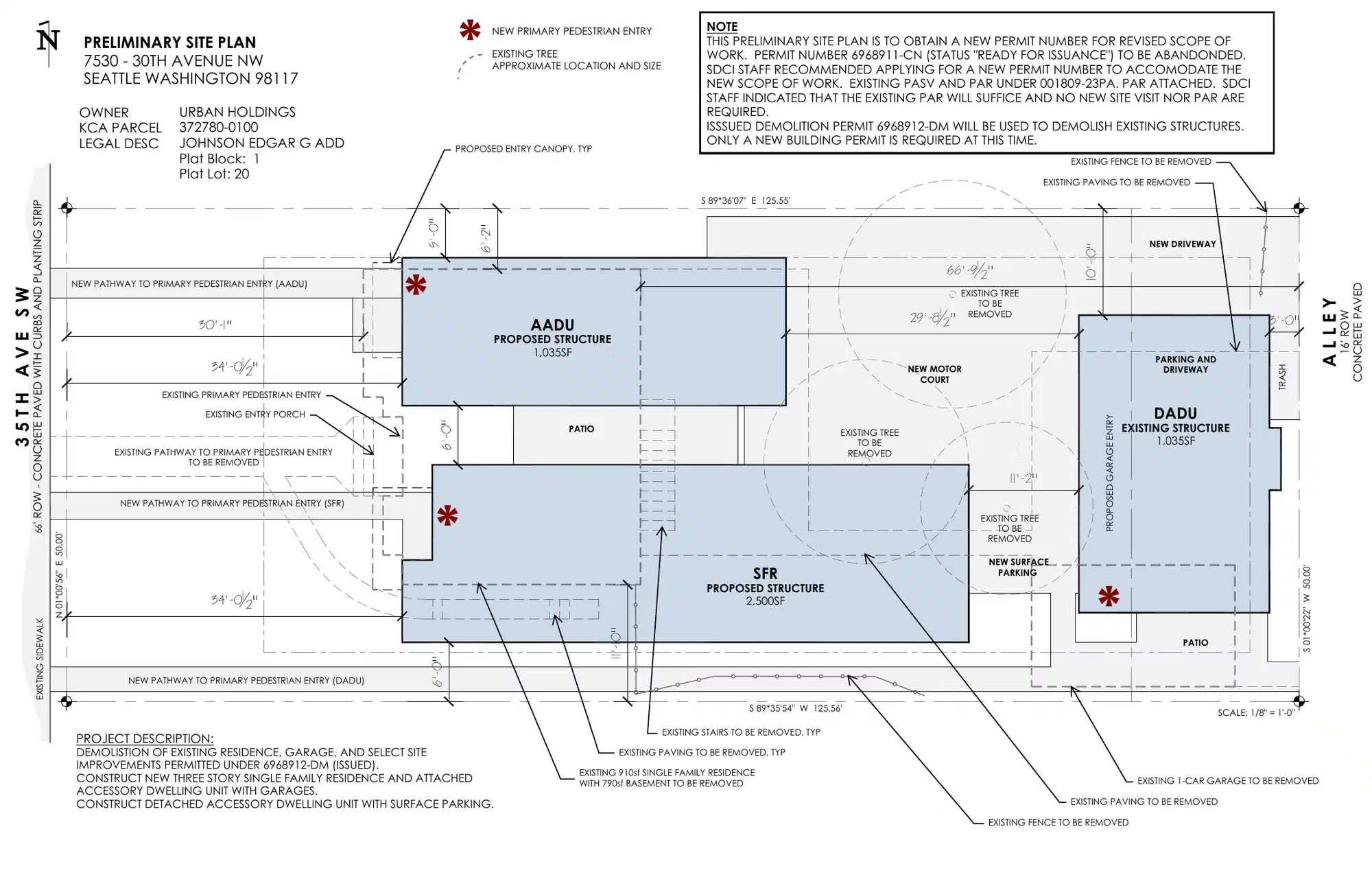 Site plan for 7528 30th Ave NW