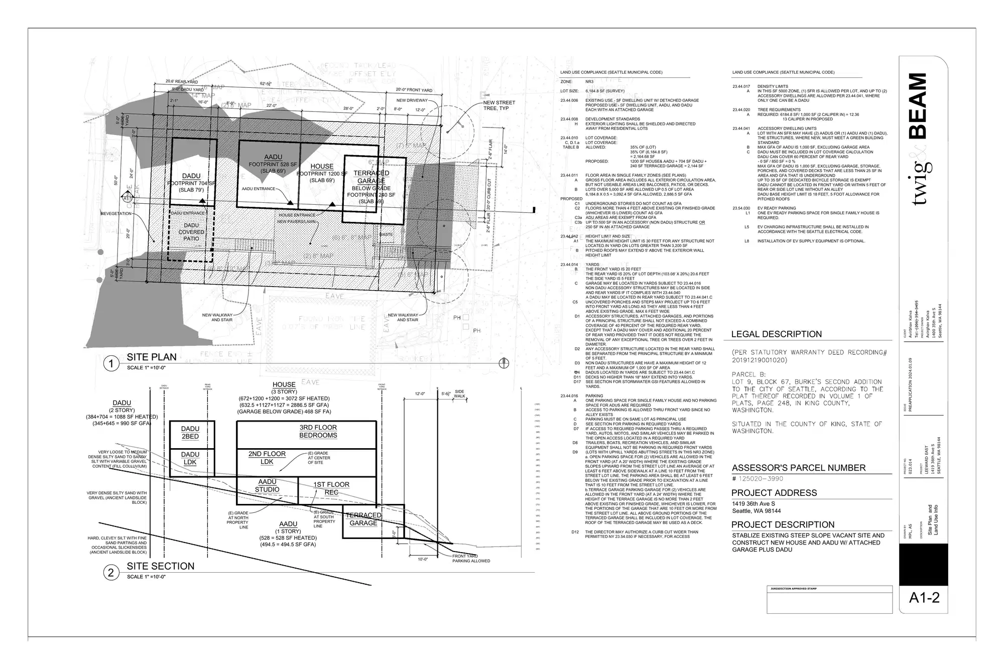 Site plan for 1417 36th Ave S