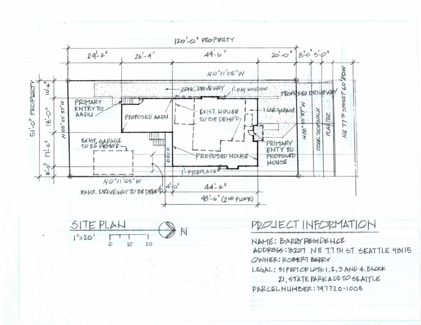 Site plan for 3207 NE 77th St
