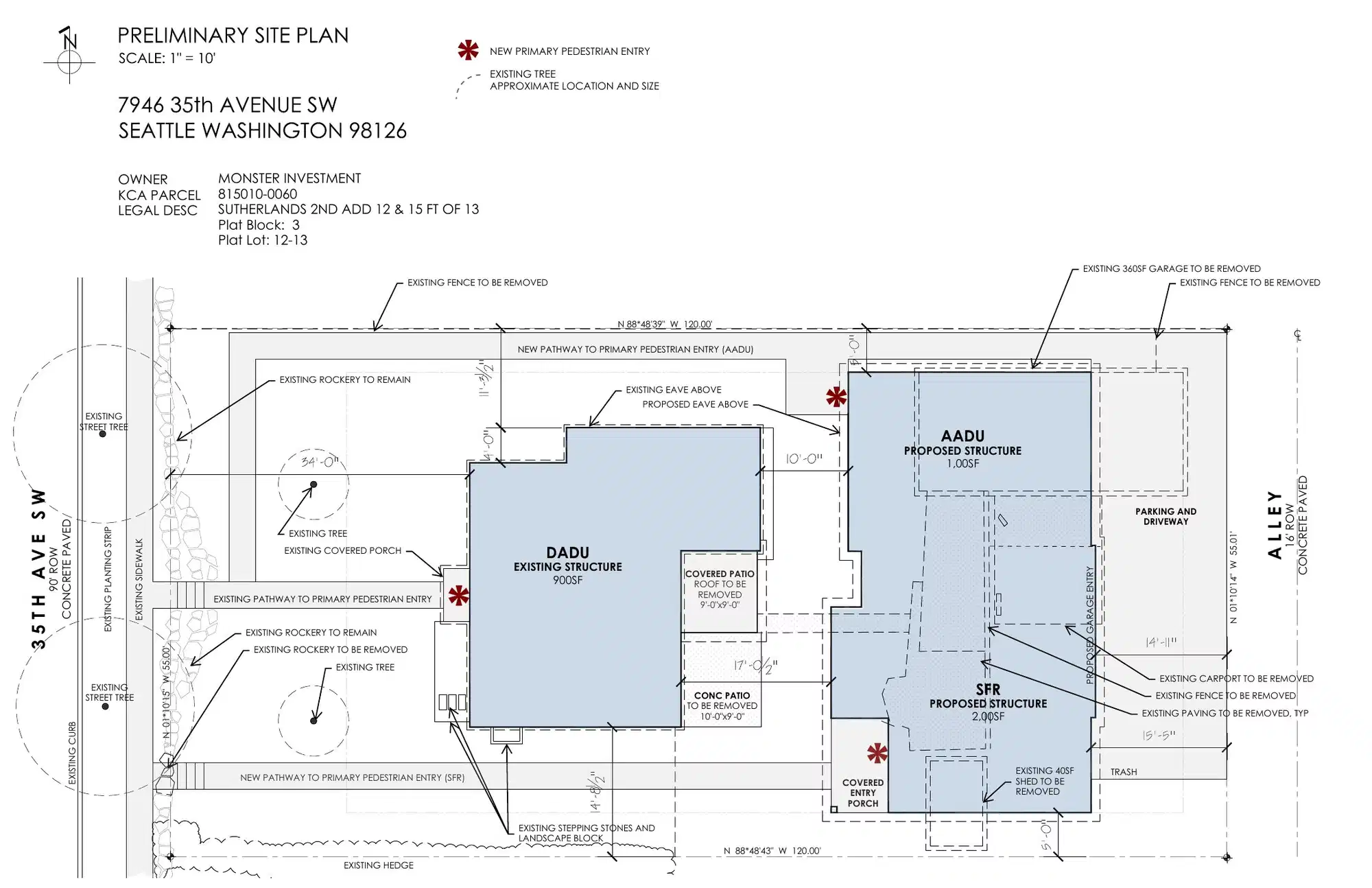 Site plan for 7946 35th Ave SW