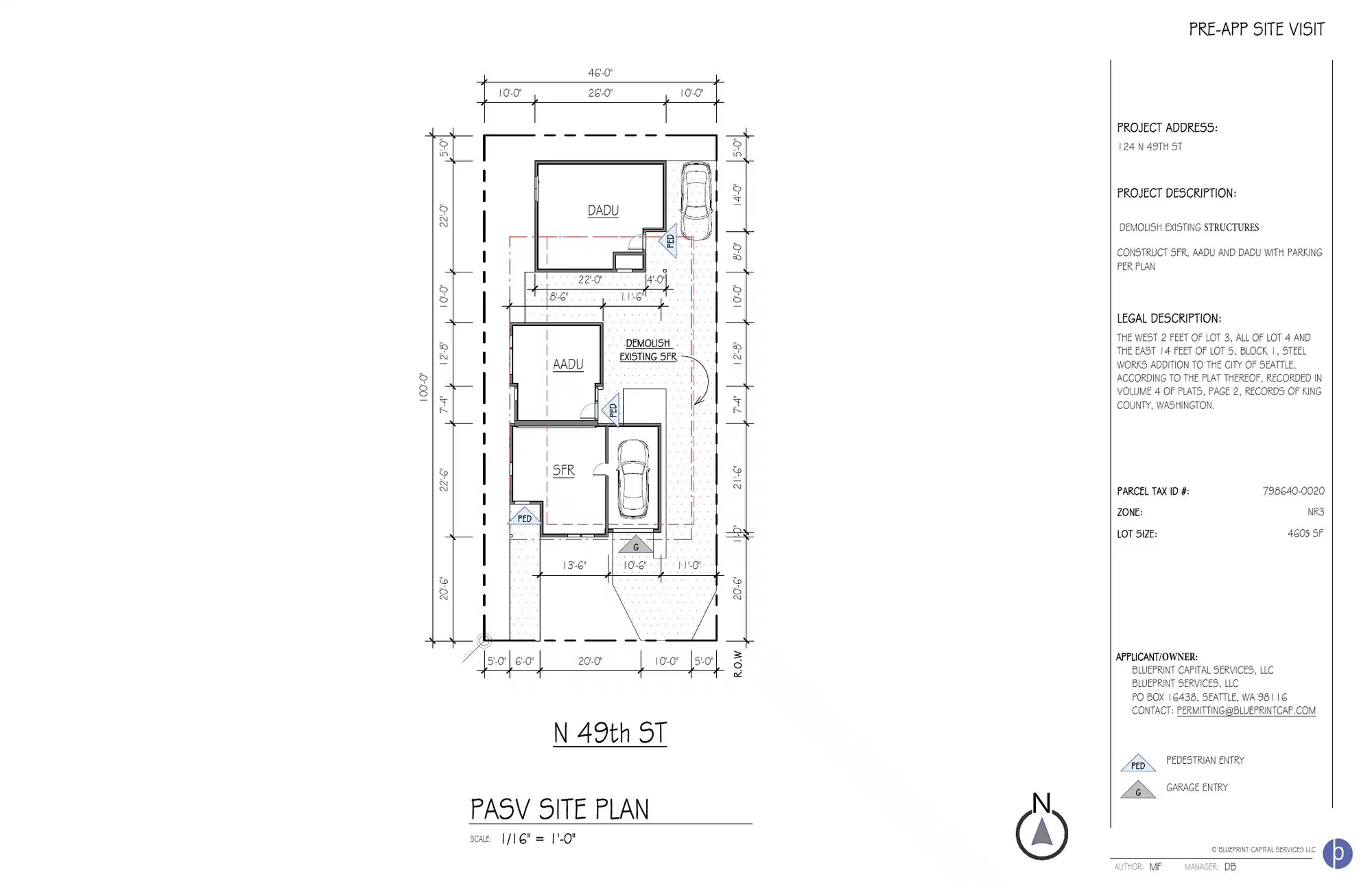 Site plan for 124 N 49th St
