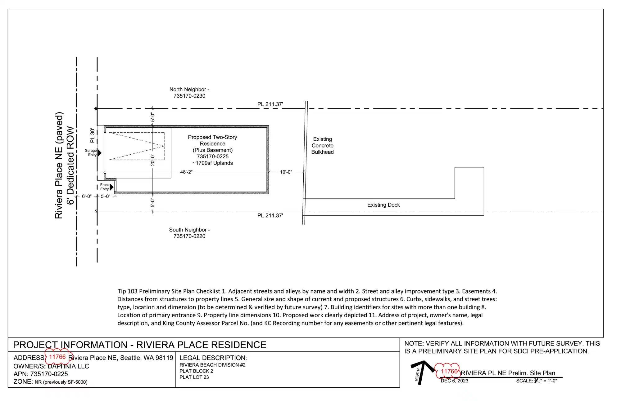 Site plan for 11766 Riviera Pl NE