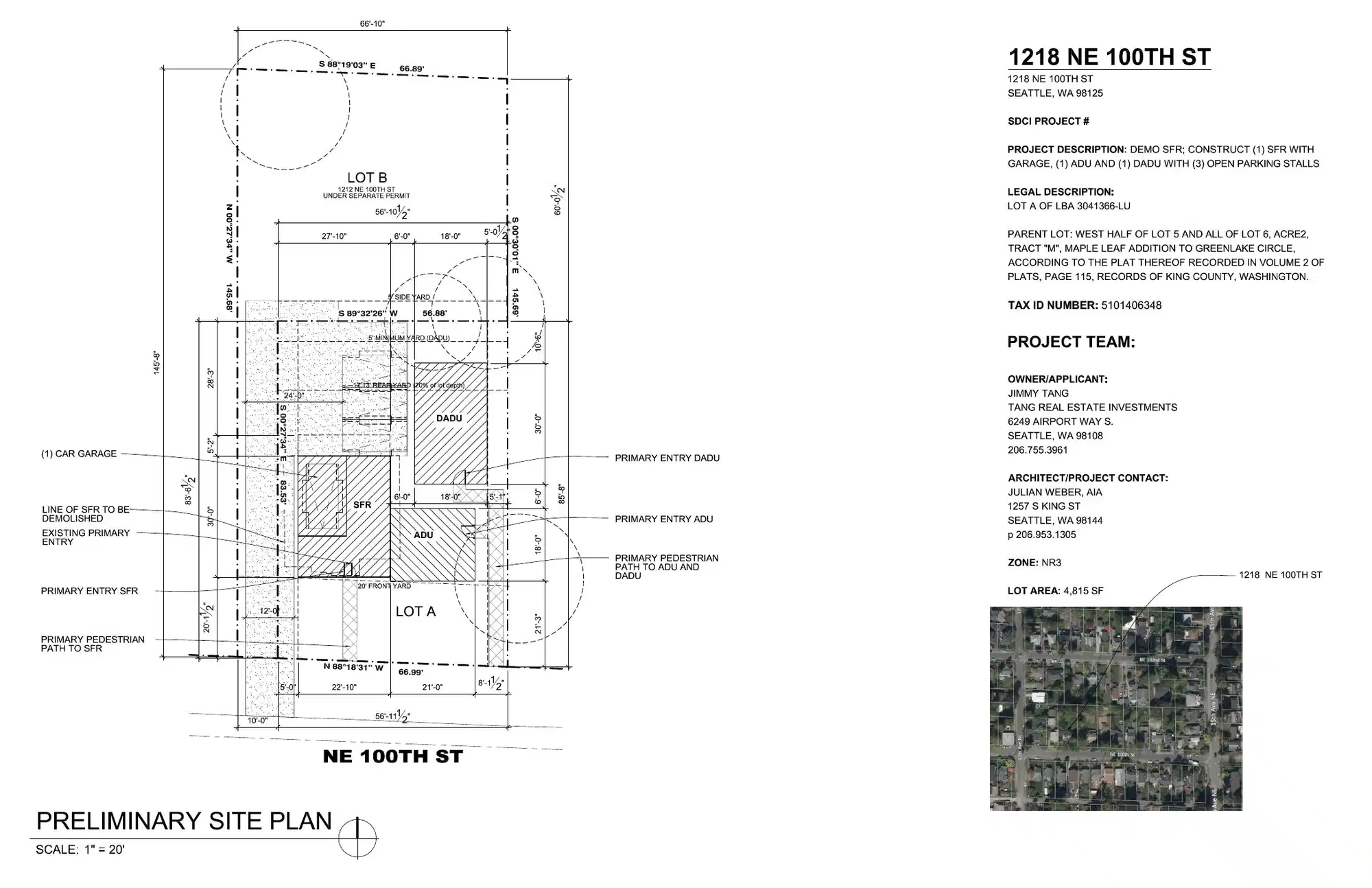 Site plan for 1216 NE 100th St